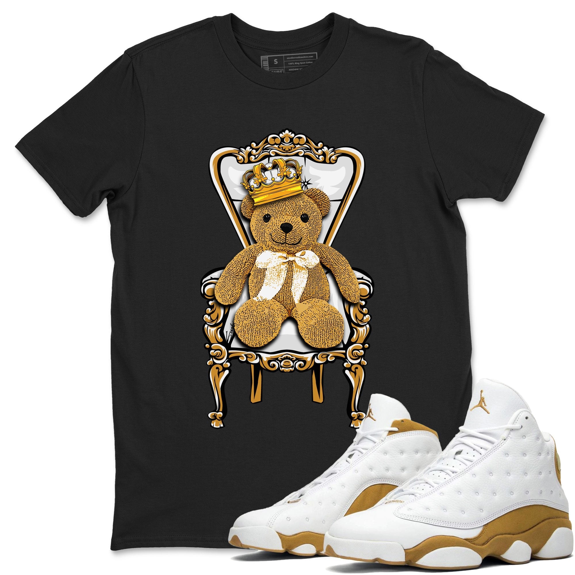 Air Jordan 13 Wheat shirt to match jordans Royal Bear Streetwear Sneaker Shirt 13 Wheat Drip Gear Zone Sneaker Matching Clothing Casual Unisex shirts Black 1 T-Shirt