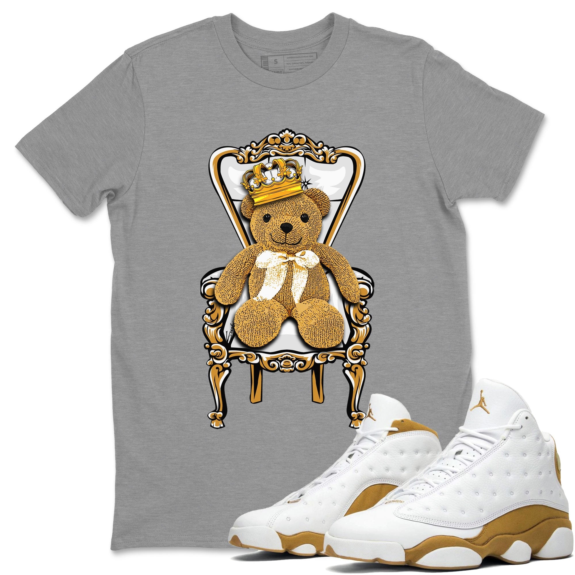 Air Jordan 13 Wheat shirt to match jordans Royal Bear Streetwear Sneaker Shirt 13 Wheat Drip Gear Zone Sneaker Matching Clothing Casual Unisex shirts Heather Grey 1 T-Shirt