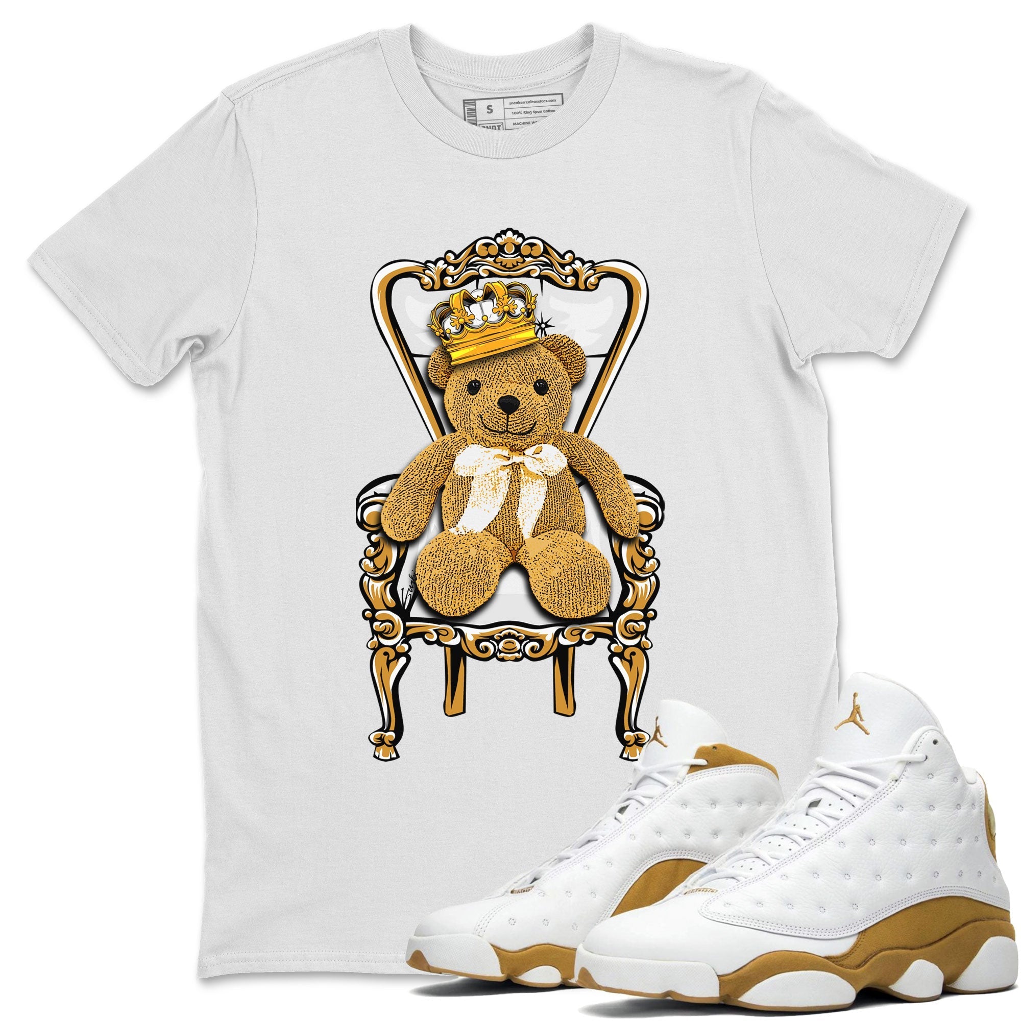 Air Jordan 13 Wheat shirt to match jordans Royal Bear Streetwear Sneaker Shirt 13 Wheat Drip Gear Zone Sneaker Matching Clothing Casual Unisex shirts White 1 T-Shirt