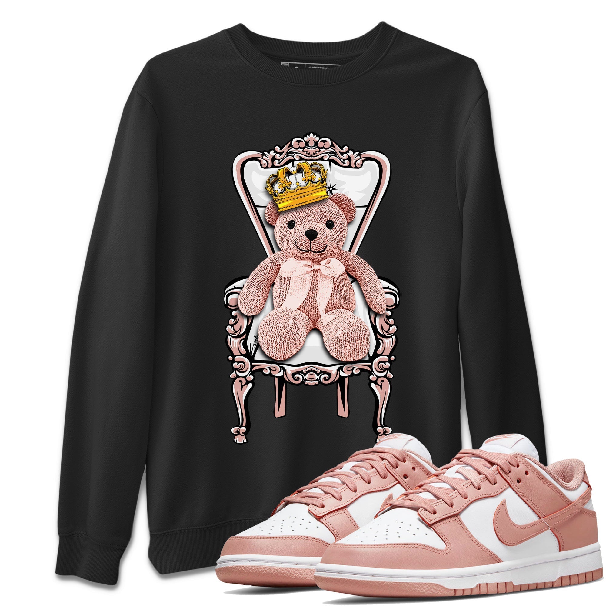Dunk Low WMNS Rose Whisper shirt to match jordans Royal Bear Streetwear Sneaker Shirt Dunk Rose Whisper Drip Gear Zone Sneaker Matching Clothing Casual Unisex shirts Black 1 T-Shirt