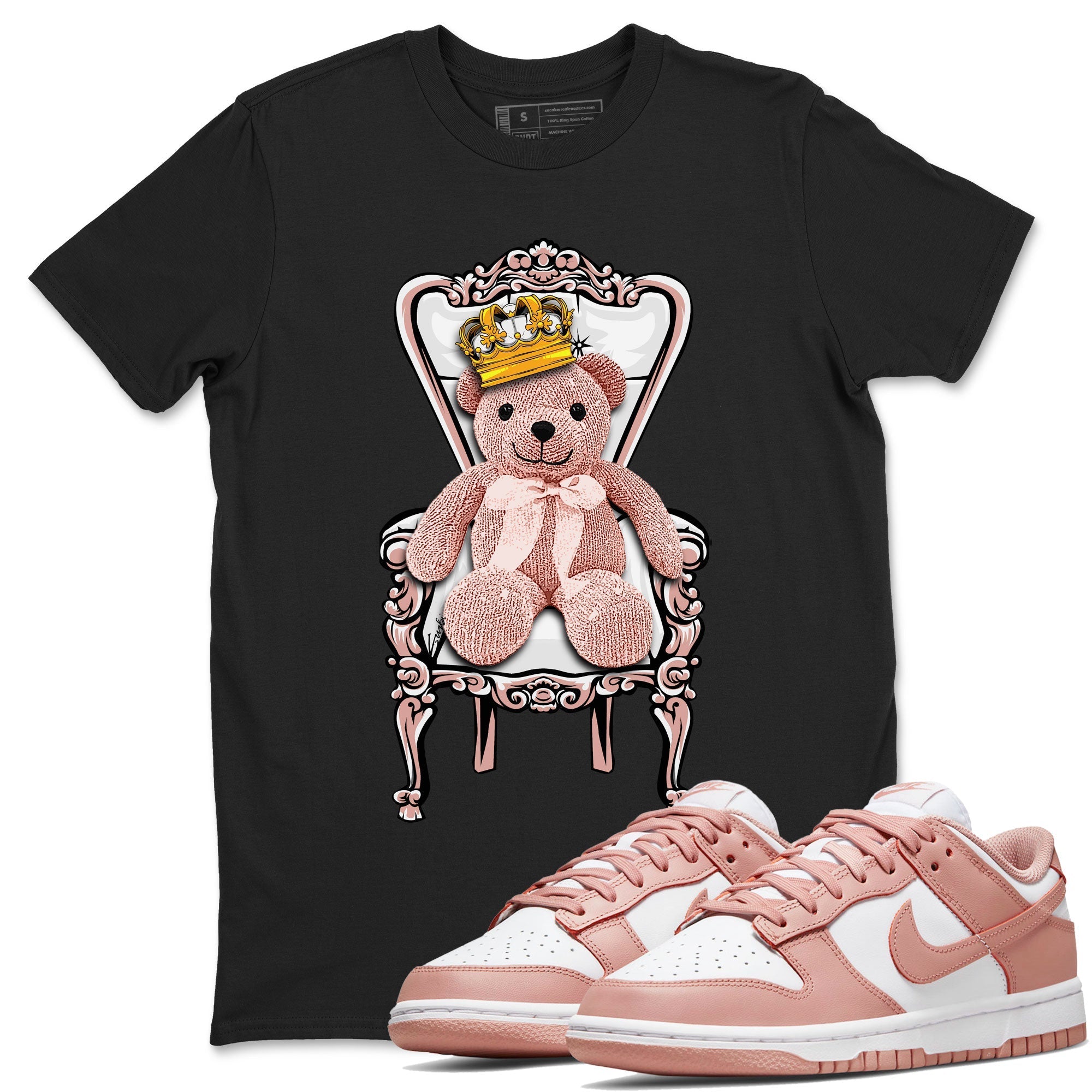 Dunk Low WMNS Rose Whisper shirt to match jordans Royal Bear Streetwear Sneaker Shirt Dunk Rose Whisper Drip Gear Zone Sneaker Matching Clothing Casual Unisex shirts Black 1 T-Shirt