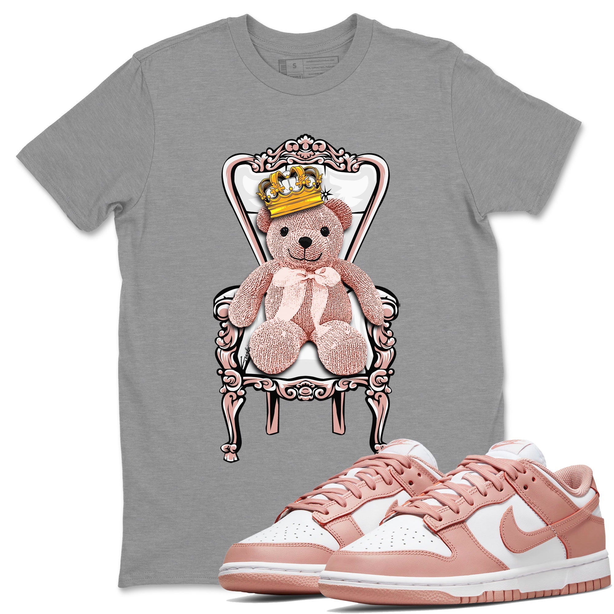 Dunk Low WMNS Rose Whisper shirt to match jordans Royal Bear Streetwear Sneaker Shirt Dunk Rose Whisper Drip Gear Zone Sneaker Matching Clothing Casual Unisex shirts Heather Grey 1 T-Shirt