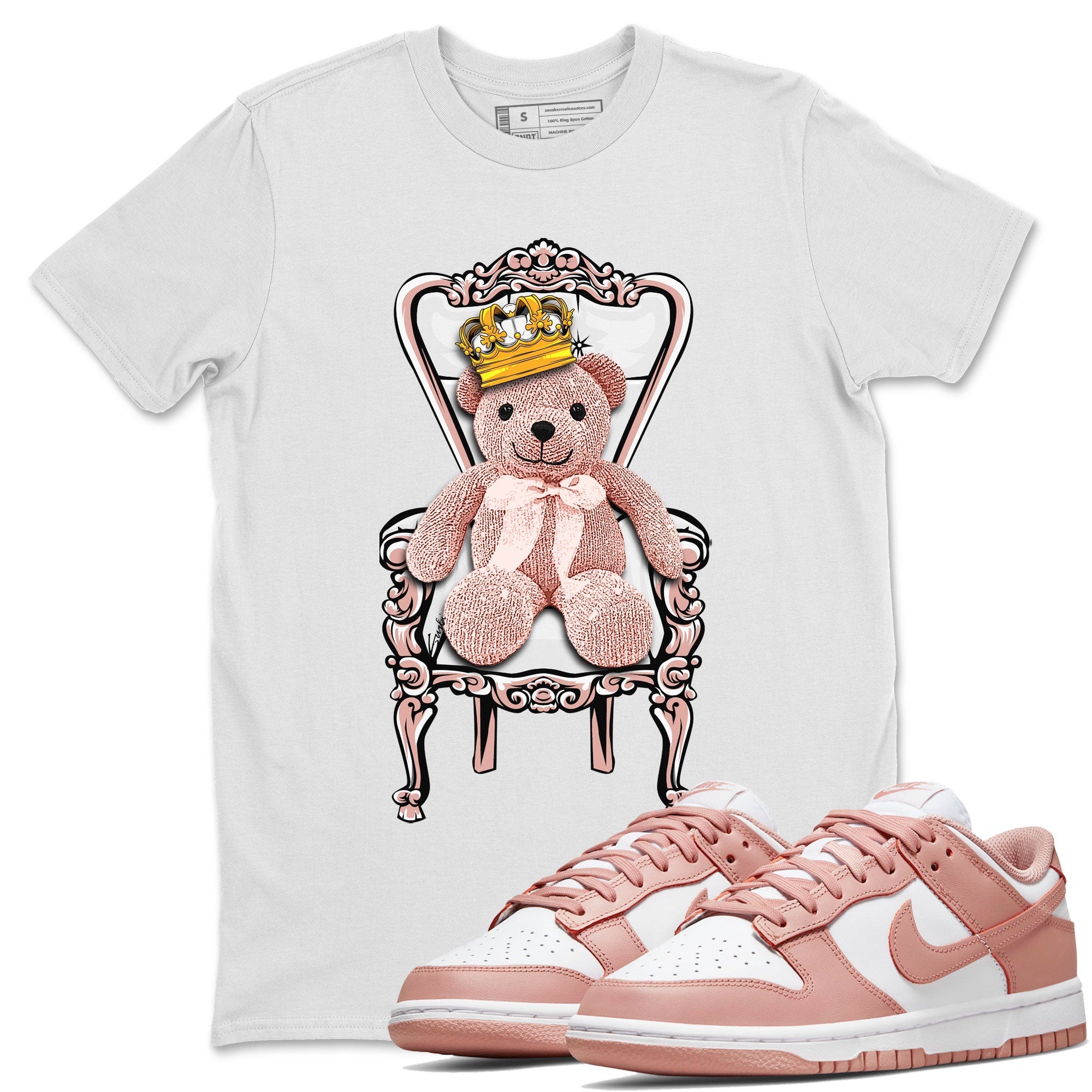 Dunk Low WMNS Rose Whisper shirt to match jordans Royal Bear Streetwear Sneaker Shirt Dunk Rose Whisper Drip Gear Zone Sneaker Matching Clothing Casual Unisex shirts White 1 T-Shirt