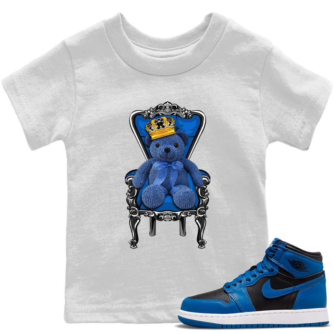 Jordan 1 Dark Marina Blue Sneaker Matching T-Shirt Royal Bear Sneaker Tees Jordan 1 Dark Marina Blue Sneaker Release Tees Kids Shirts
