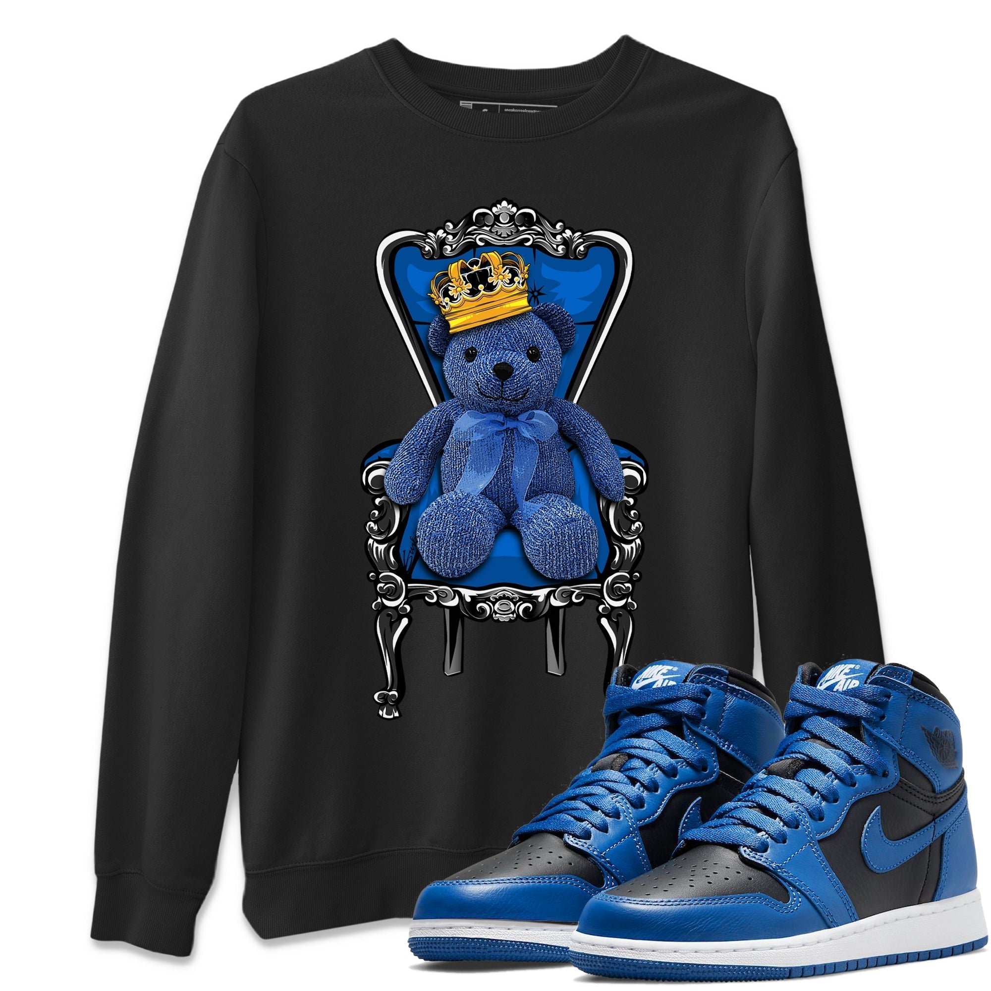 Jordan 1 Dark Marina Blue Sneaker Matching T-Shirt Royal Bear Sneaker Tees Jordan 1 Dark Marina Blue Sneaker Release Tees Crew Neck Tees