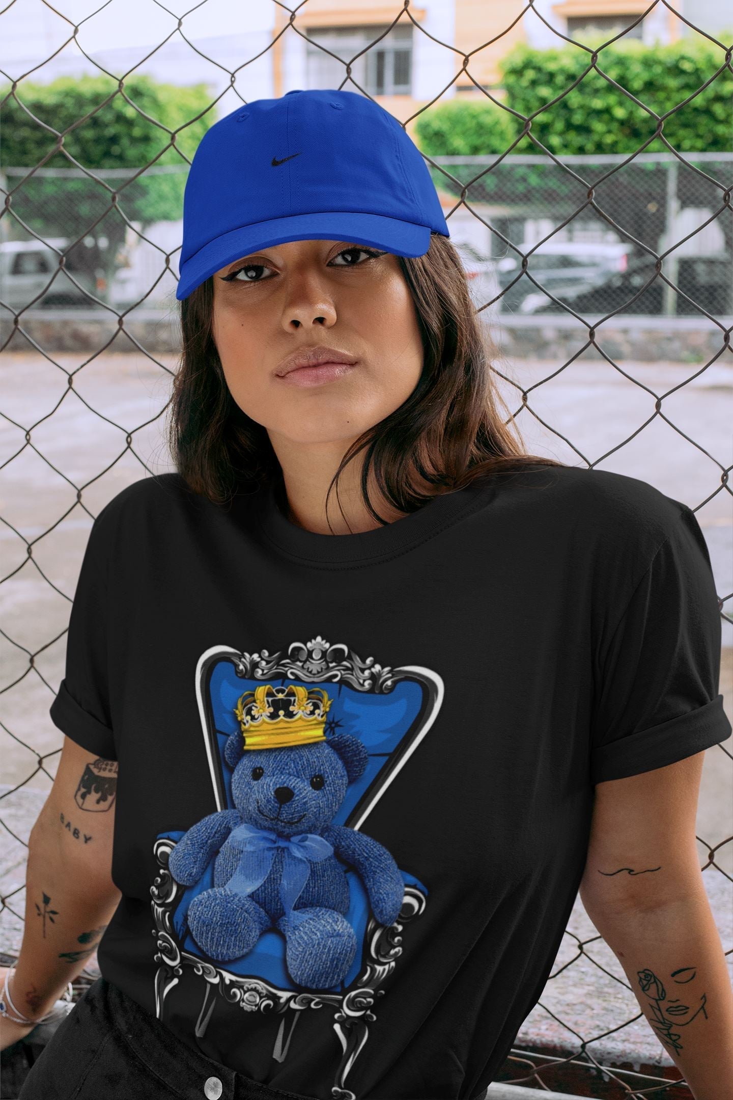 Jordan 1 Dark Marina Blue Sneaker Matching T-Shirt Royal Bear Sneaker Tees Jordan 1 Dark Marina Blue Sneaker Release Tees Crew Neck Tees