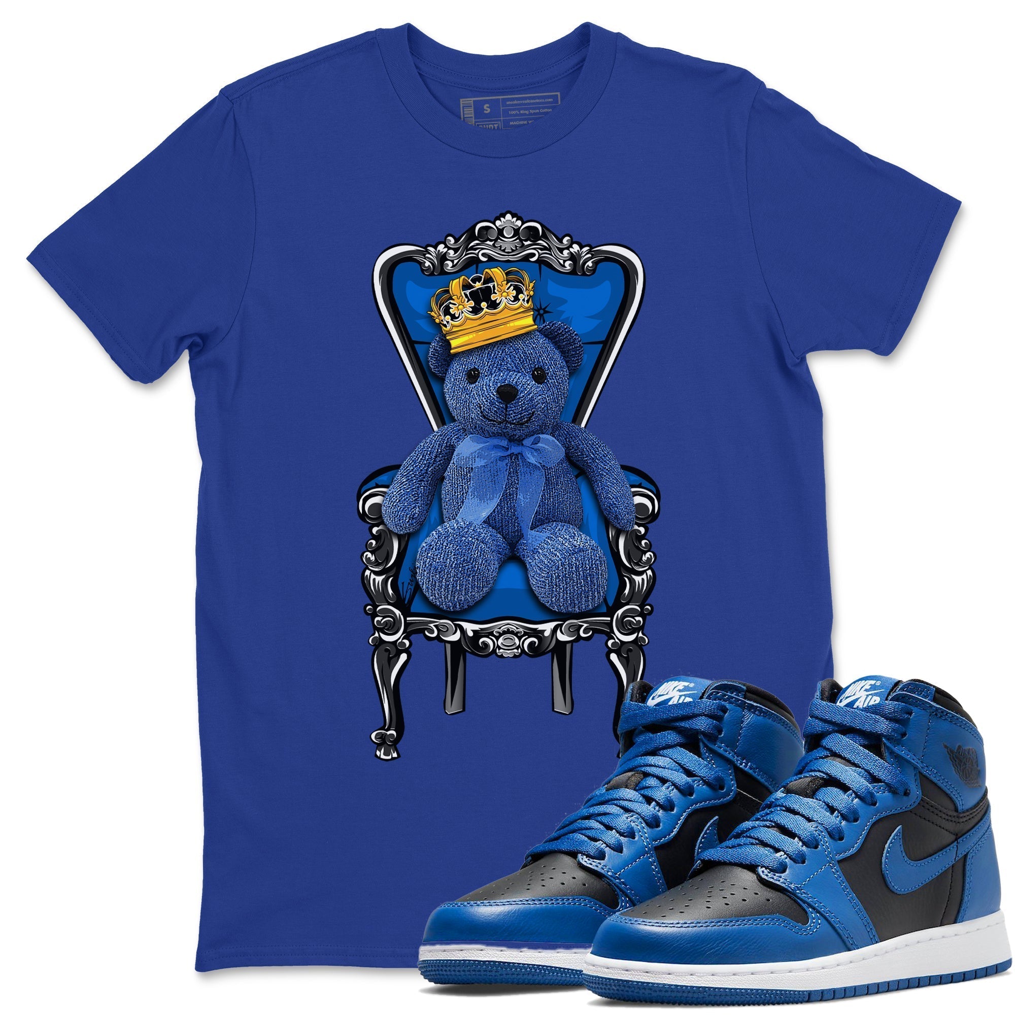 Jordan 1 Dark Marina Blue Sneaker Matching T-Shirt Royal Bear Sneaker Tees Jordan 1 Dark Marina Blue Sneaker Release Tees Crew Neck Tees