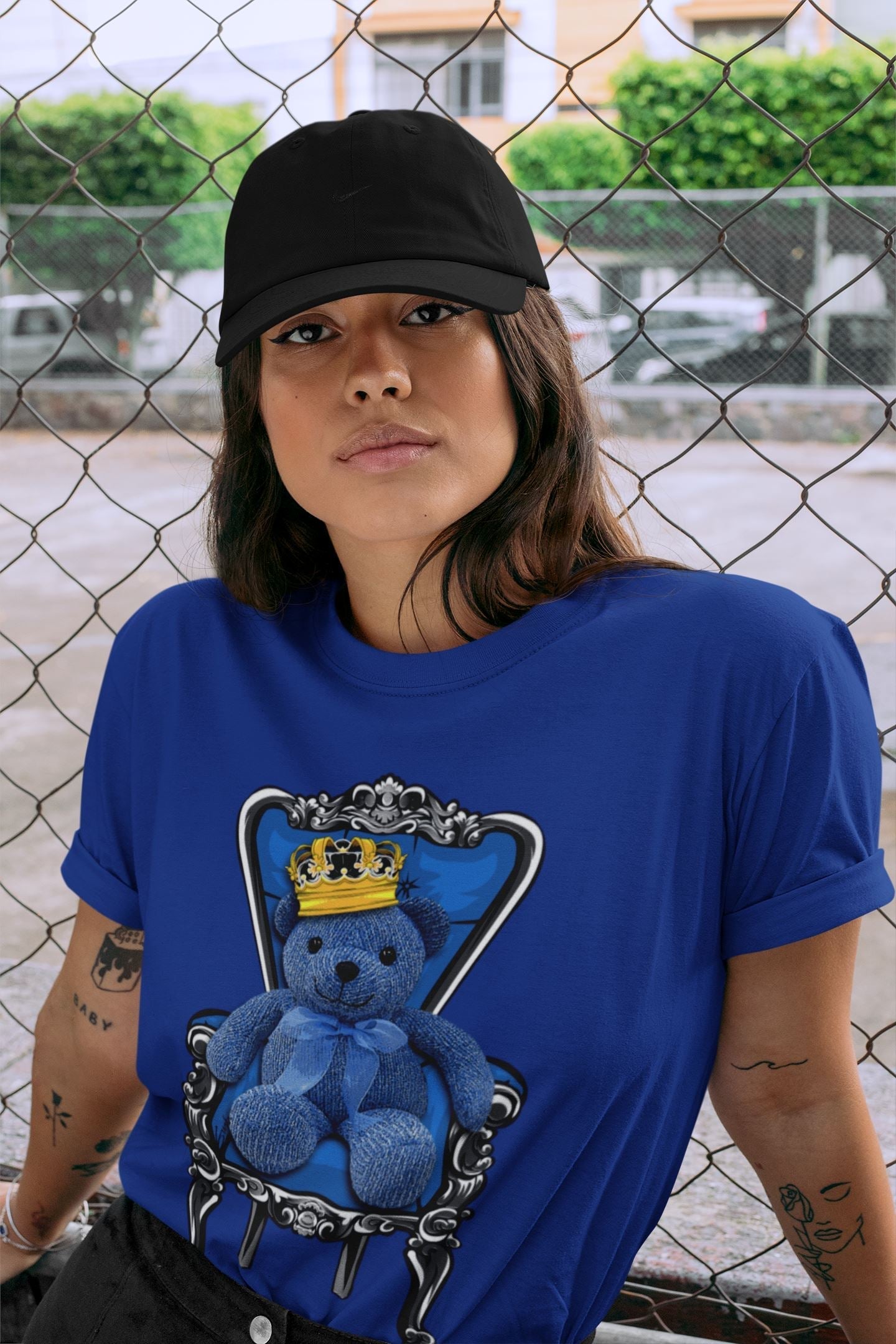 Jordan 1 Dark Marina Blue Sneaker Matching T-Shirt Royal Bear Sneaker Tees Jordan 1 Dark Marina Blue Sneaker Release Tees Crew Neck Tees