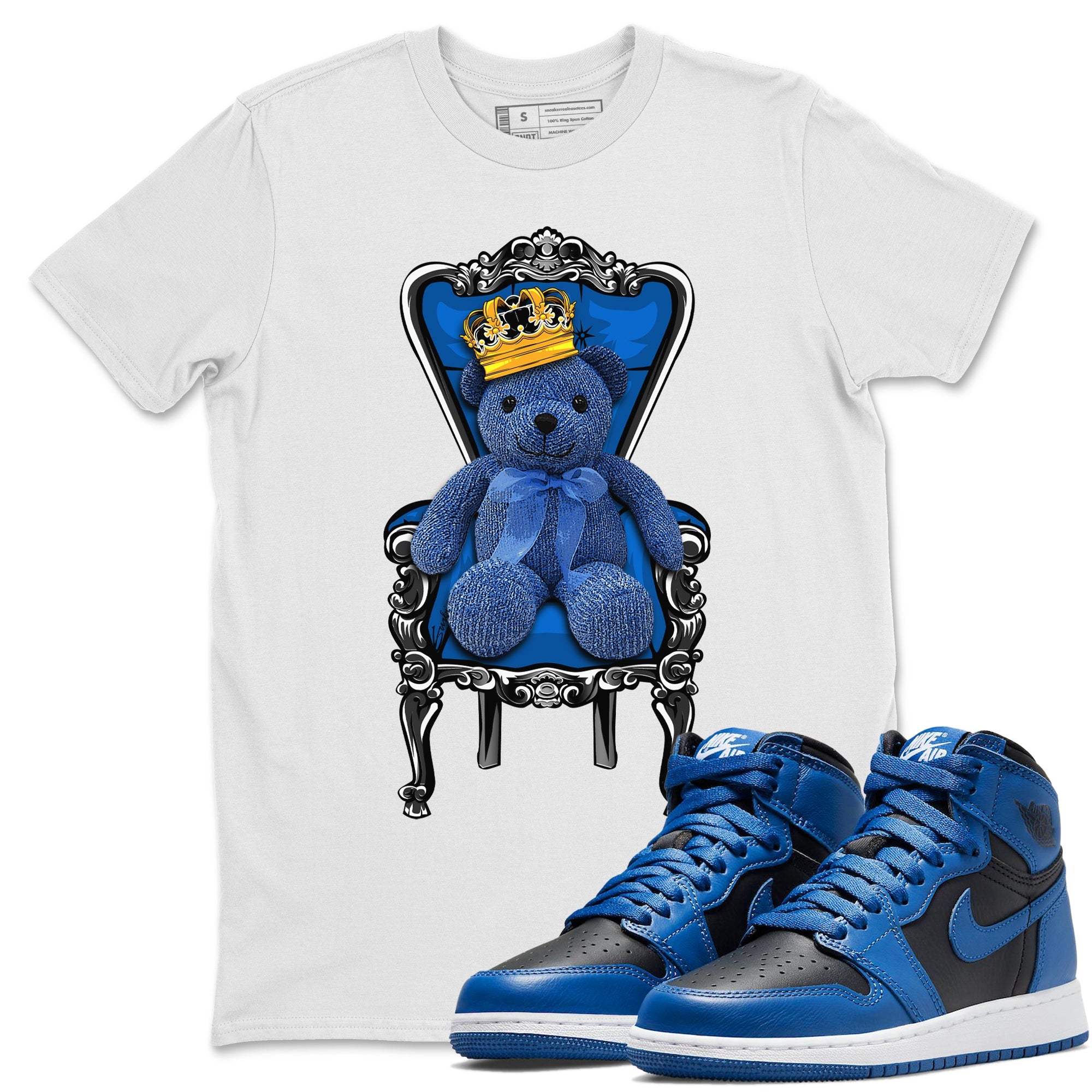 Jordan 1 Dark Marina Blue Sneaker Matching T-Shirt Royal Bear Sneaker Tees Jordan 1 Dark Marina Blue Sneaker Release Tees Crew Neck Tees