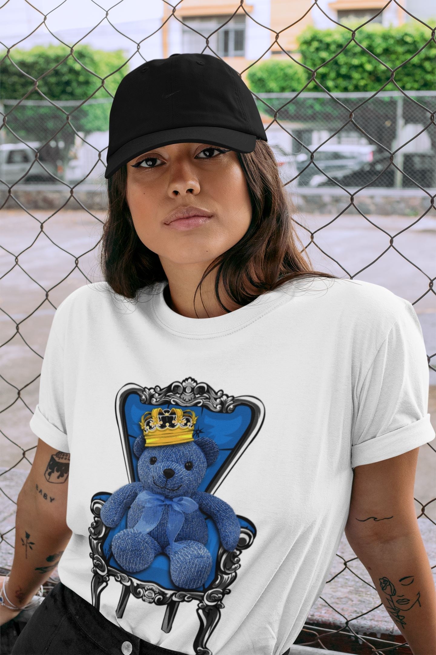 Jordan 1 Dark Marina Blue Sneaker Matching T-Shirt Royal Bear Sneaker Tees Jordan 1 Dark Marina Blue Sneaker Release Tees Crew Neck Tees