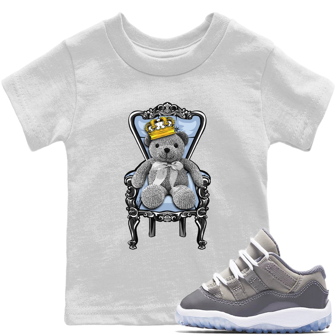 Jordan 11 Cool Grey Sneaker Matching T-Shirt Royal Bear Sneaker Tees Jordan 11 Cool Grey Sneaker Release Tees Kids Shirts