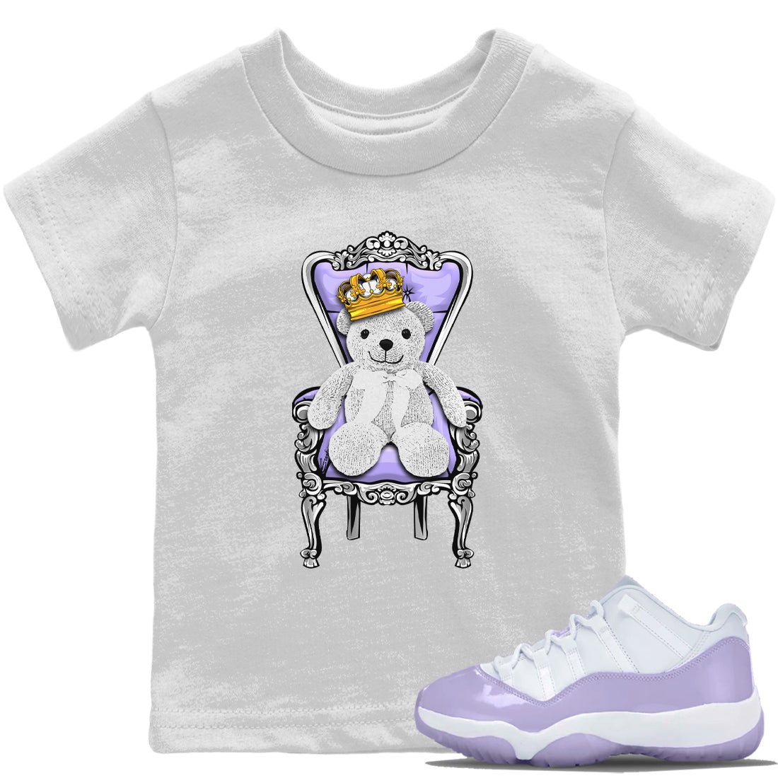 Jordan 11 Pure Violet Sneaker Matching T-Shirt Royal Bear Sneaker Tees Jordan 11 Pure Violet Sneaker Release Tees Kids Shirts