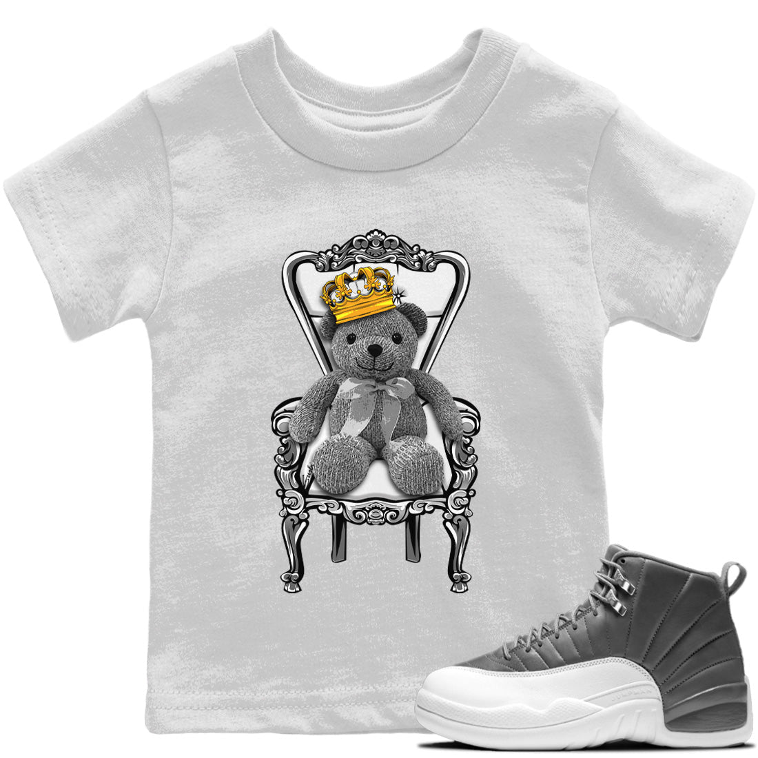 Jordan 12 Stealth Sneaker Matching T-Shirt Royal Bear Sneaker Tees Jordan 12 Stealth Sneaker Release Tees Kids Shirts