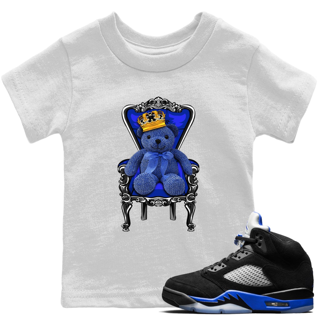 Jordan 5 Racer Blue Sneaker Matching T-Shirt Royal Bear Sneaker Tees Jordan 5 Racer Blue Sneaker Release Tees Kids Shirts