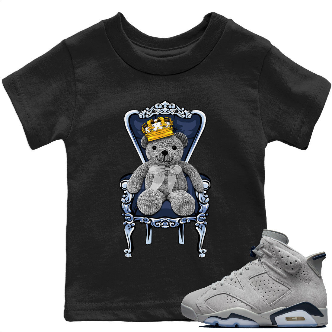 Jordan 6 Georgetown Sneaker Matching T-Shirt Royal Bear Sneaker Tees Jordan 6 Georgetown Sneaker Release Tees Kids Shirts