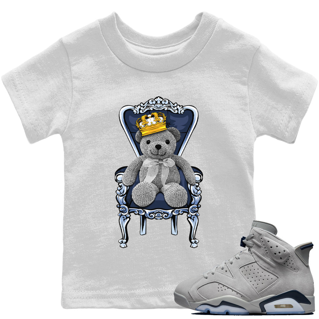 Jordan 6 Georgetown Sneaker Matching T-Shirt Royal Bear Sneaker Tees Jordan 6 Georgetown Sneaker Release Tees Kids Shirts