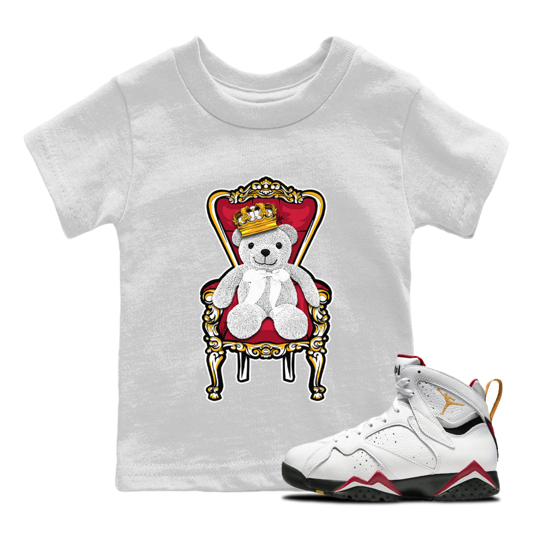 Jordan 7 Cardinal Shirt To Match Jordans Royal Bear Sneaker Tees Jordan 7 Cardinal Drip Gear Zone Sneaker Matching Clothing Kids Shirts