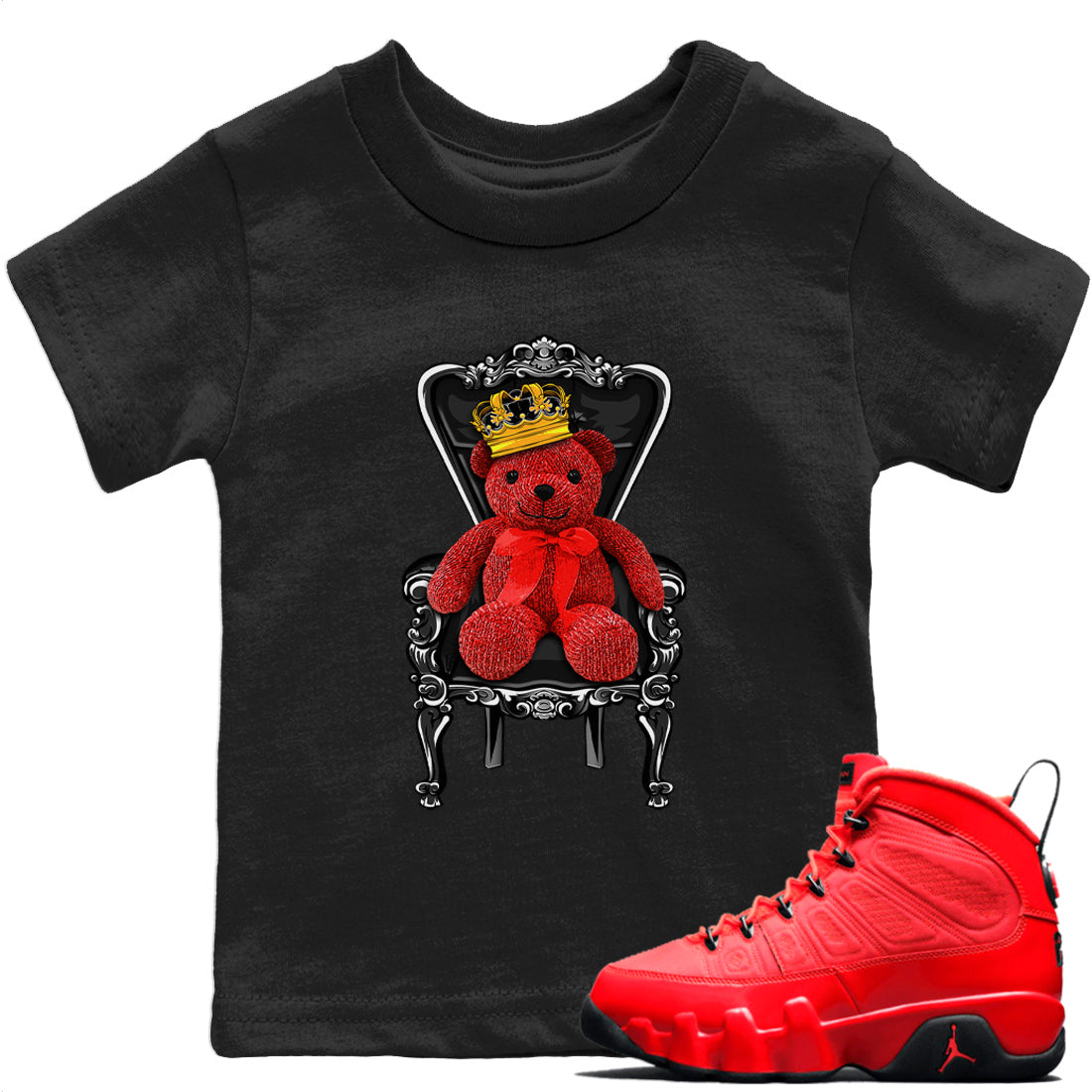 Jordan 9 Chile Red Shirt To Match Jordans Royal Bear Sneaker Tees Jordan 9 Chile Red Drip Gear Zone Sneaker Matching Clothing Kids Shirts