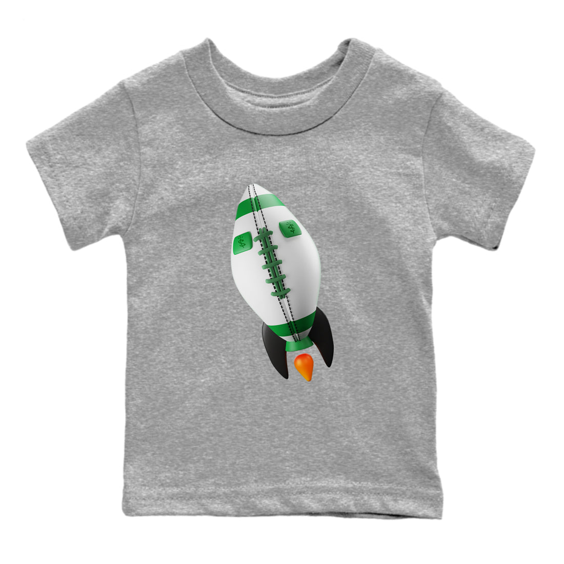 Air Jordan 1 Celtics Sneaker Tees Drip Gear Zone Rugby Rocket Sneaker Tees AJ1 High OG Lucky Green Shirt Kids Shirts Heather Grey 2