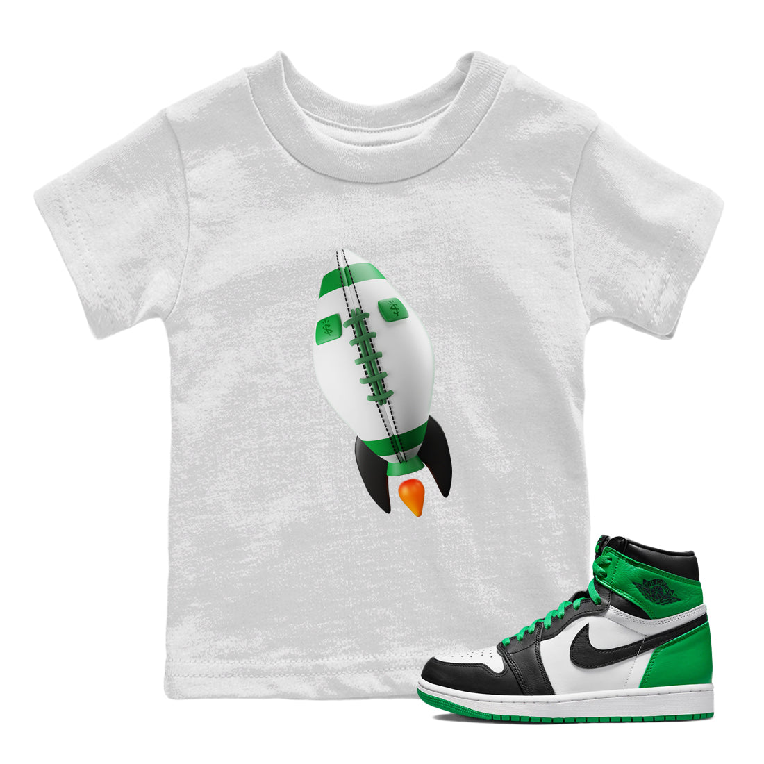 Air Jordan 1 Celtics Sneaker Tees Drip Gear Zone Rugby Rocket Sneaker Tees AJ1 High OG Lucky Green Shirt Kids Shirts White 1