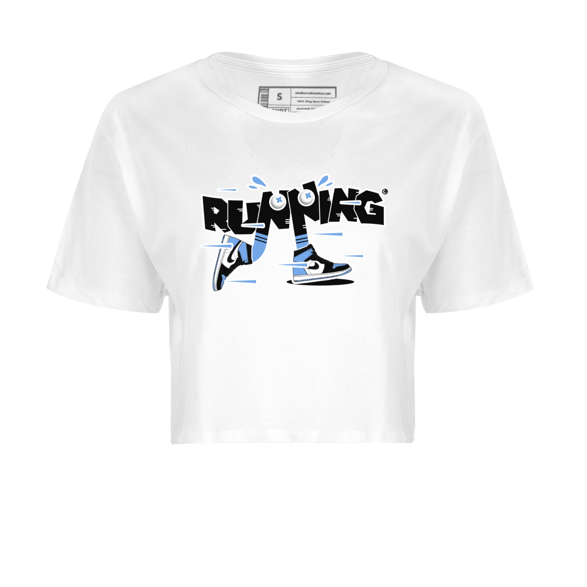 Air Jordan 1 Retro High OG UNC Toe Shirt to match Jordans Running Shoes Streetwear Sneaker Shirt AJ1 UNC Toe Drip Gear Zone Sneaker Matching Clothing Crop T-Shirts White 2