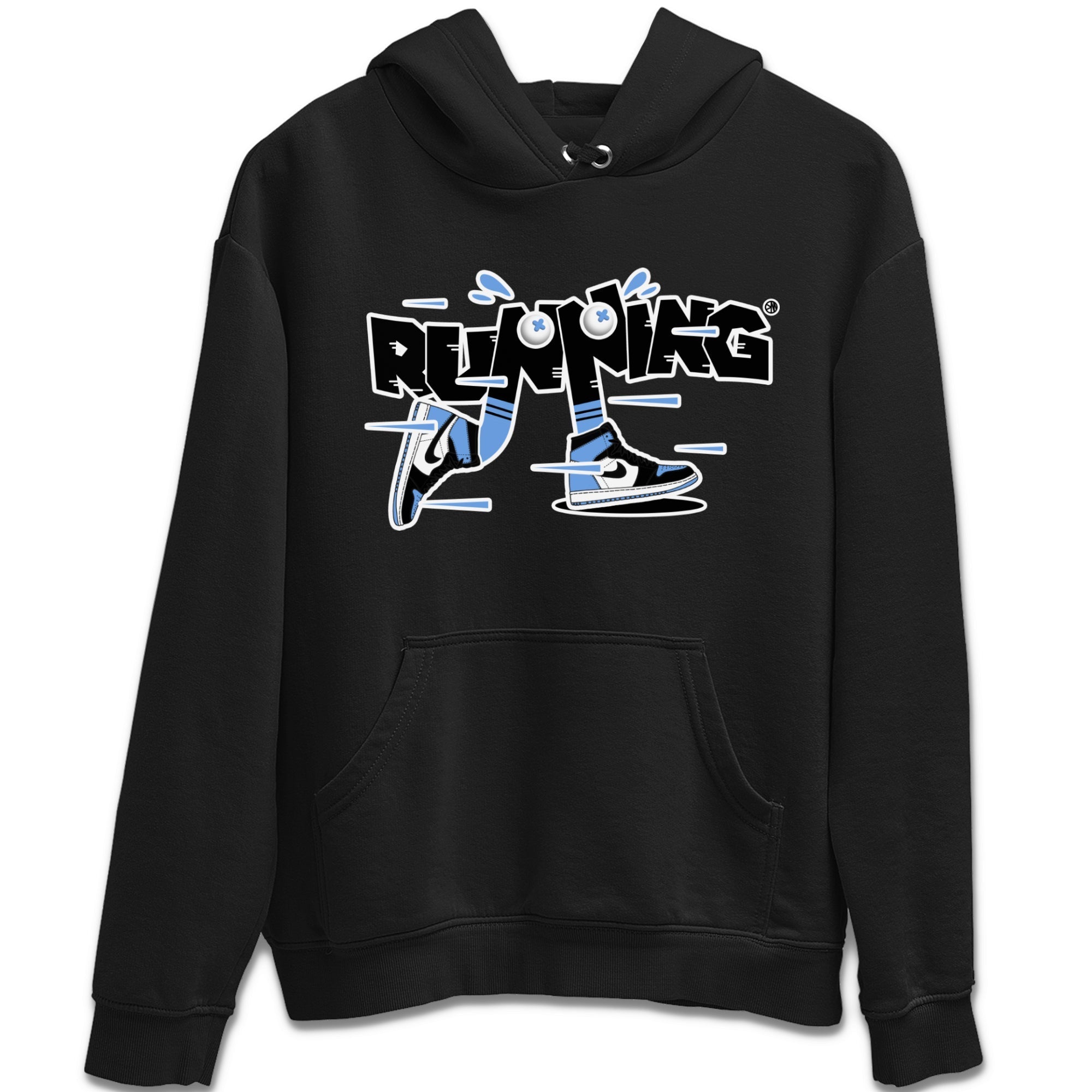 Air Jordan 1 Retro High OG UNC Toe Shirt to match Jordans Running Shoes Streetwear Sneaker Shirt AJ1 UNC Toe Drip Gear Zone Sneaker Matching Clothing Crew Neck T-Shirts Black 2
