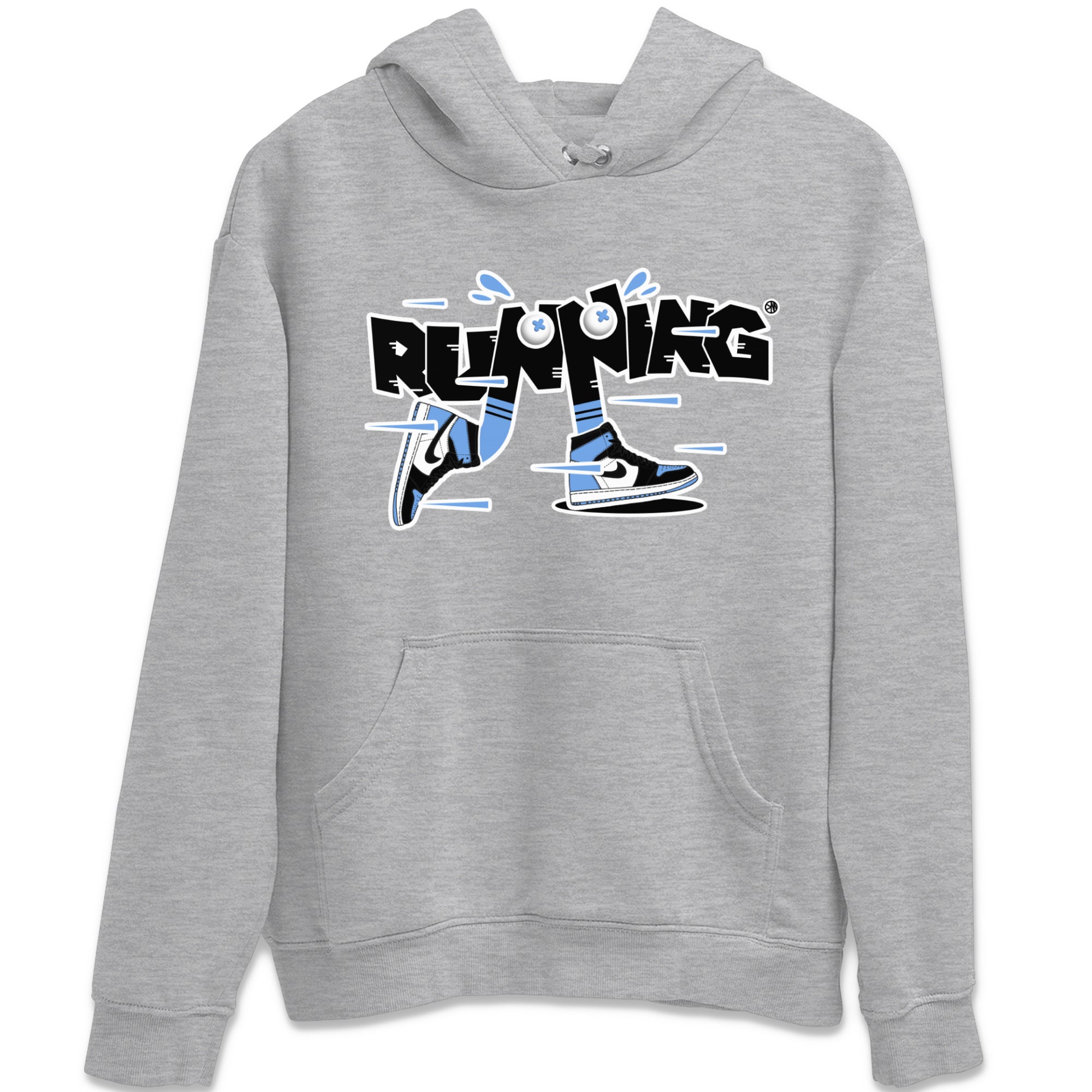 Air Jordan 1 Retro High OG UNC Toe Shirt to match Jordans Running Shoes Streetwear Sneaker Shirt AJ1 UNC Toe Drip Gear Zone Sneaker Matching Clothing Crew Neck T-Shirts Heather Grey 2