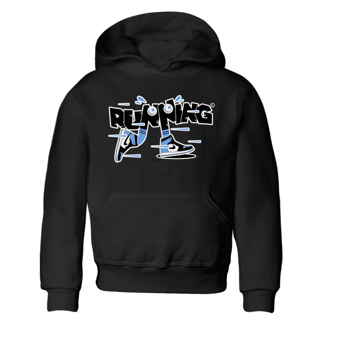 Air Jordan 1 Retro High OG UNC Toe Shirt to match Jordans Running Shoes Streetwear Sneaker Shirt AJ1 UNC Toe Drip Gear Zone Sneaker Matching Clothing Kids and Baby Tees Black 2