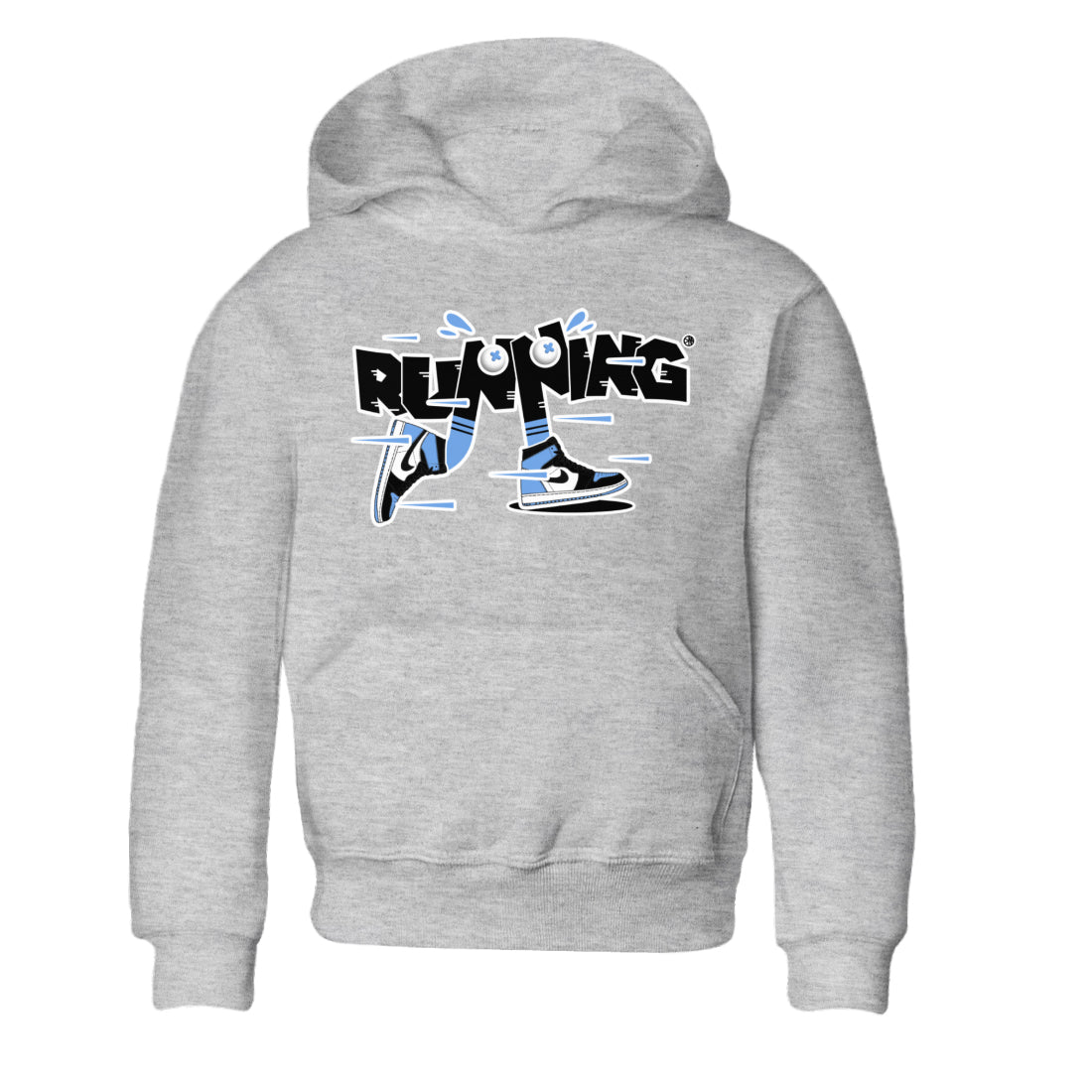 Air Jordan 1 Retro High OG UNC Toe Shirt to match Jordans Running Shoes Streetwear Sneaker Shirt AJ1 UNC Toe Drip Gear Zone Sneaker Matching Clothing Kids and Baby Tees Heather Grey 2