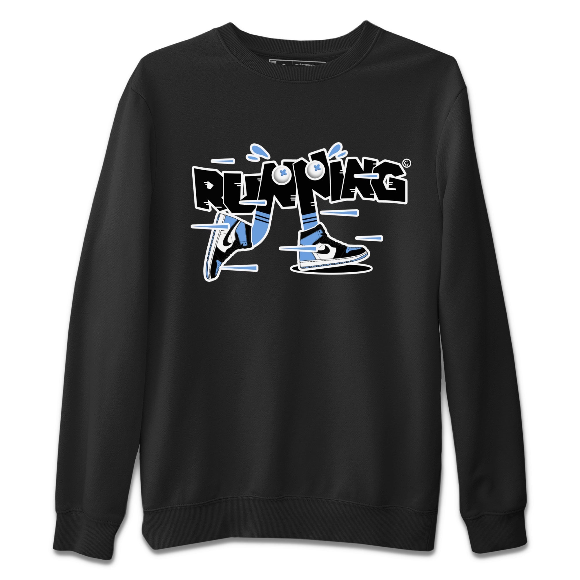 Air Jordan 1 Retro High OG UNC Toe Shirt to match Jordans Running Shoes Streetwear Sneaker Shirt AJ1 UNC Toe Drip Gear Zone Sneaker Matching Clothing Crew Neck T-Shirts Black 2