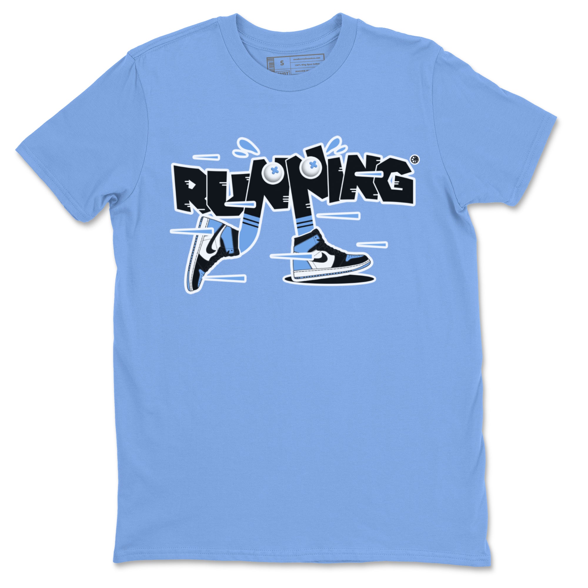 Air Jordan 1 Retro High OG UNC Toe Shirt to match Jordans Running Shoes Streetwear Sneaker Shirt AJ1 UNC Toe Drip Gear Zone Sneaker Matching Clothing Crew Neck T-Shirts Carolina Blue 2