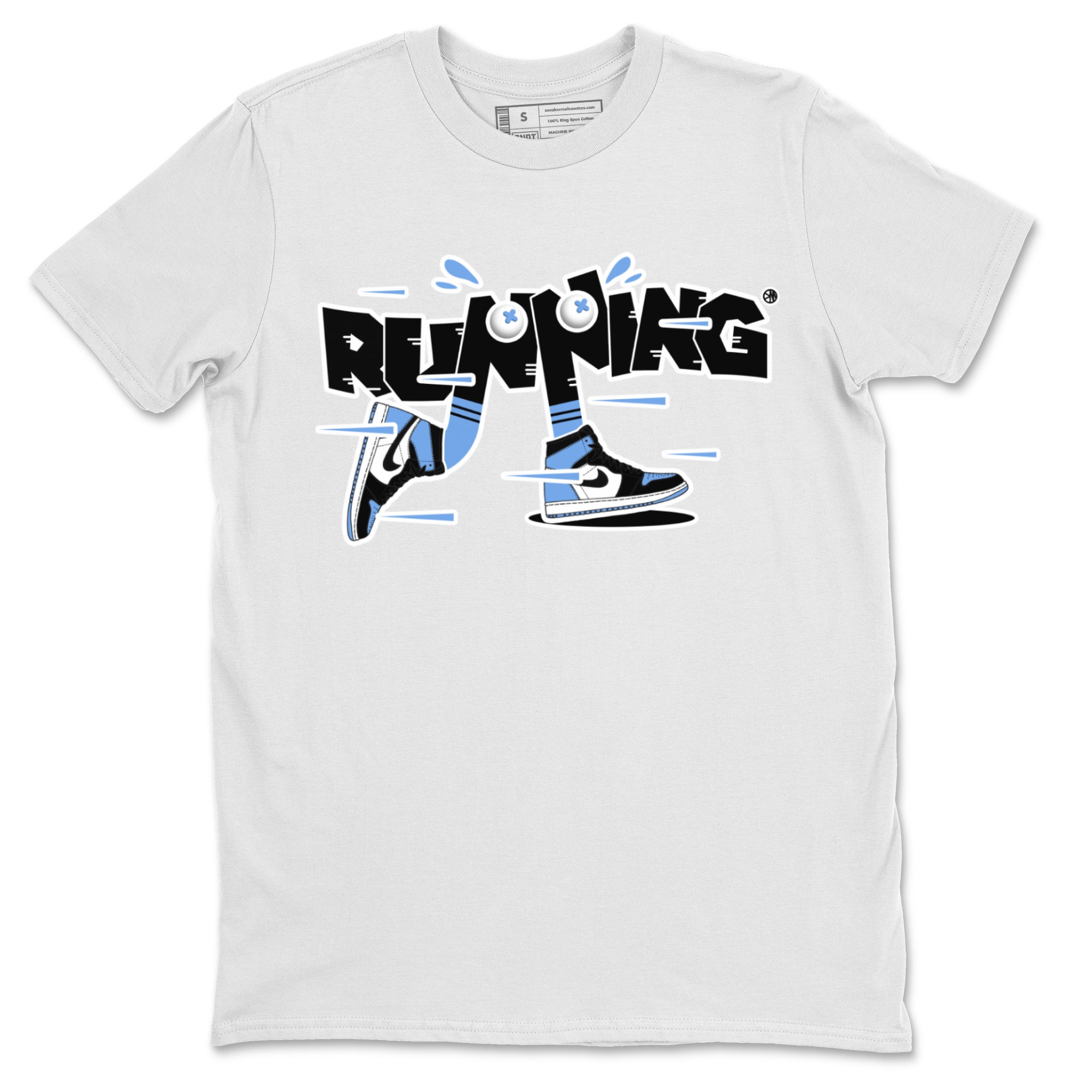 Air Jordan 1 Retro High OG UNC Toe Shirt to match Jordans Running Shoes Streetwear Sneaker Shirt AJ1 UNC Toe Drip Gear Zone Sneaker Matching Clothing Crew Neck T-Shirts White 2