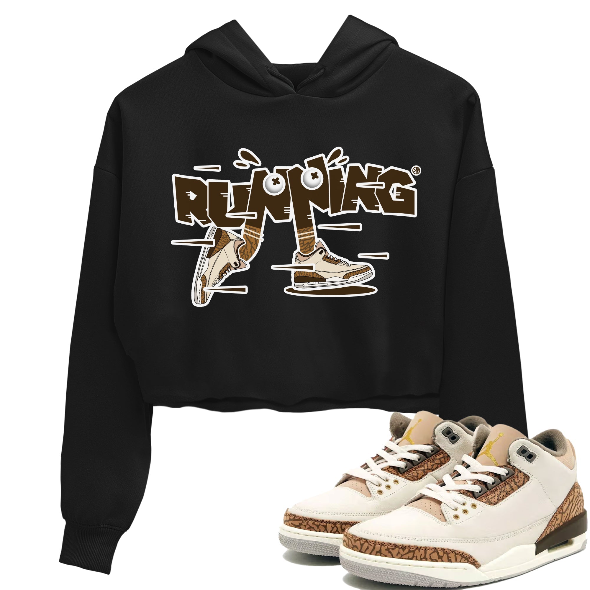 Air Jordan 3 Palomino Sneaker Match Tees Running Shoes Streetwear Sneaker Shirt AJ3 Palomino Sneaker Release Tees Women's Shirts Black 1
