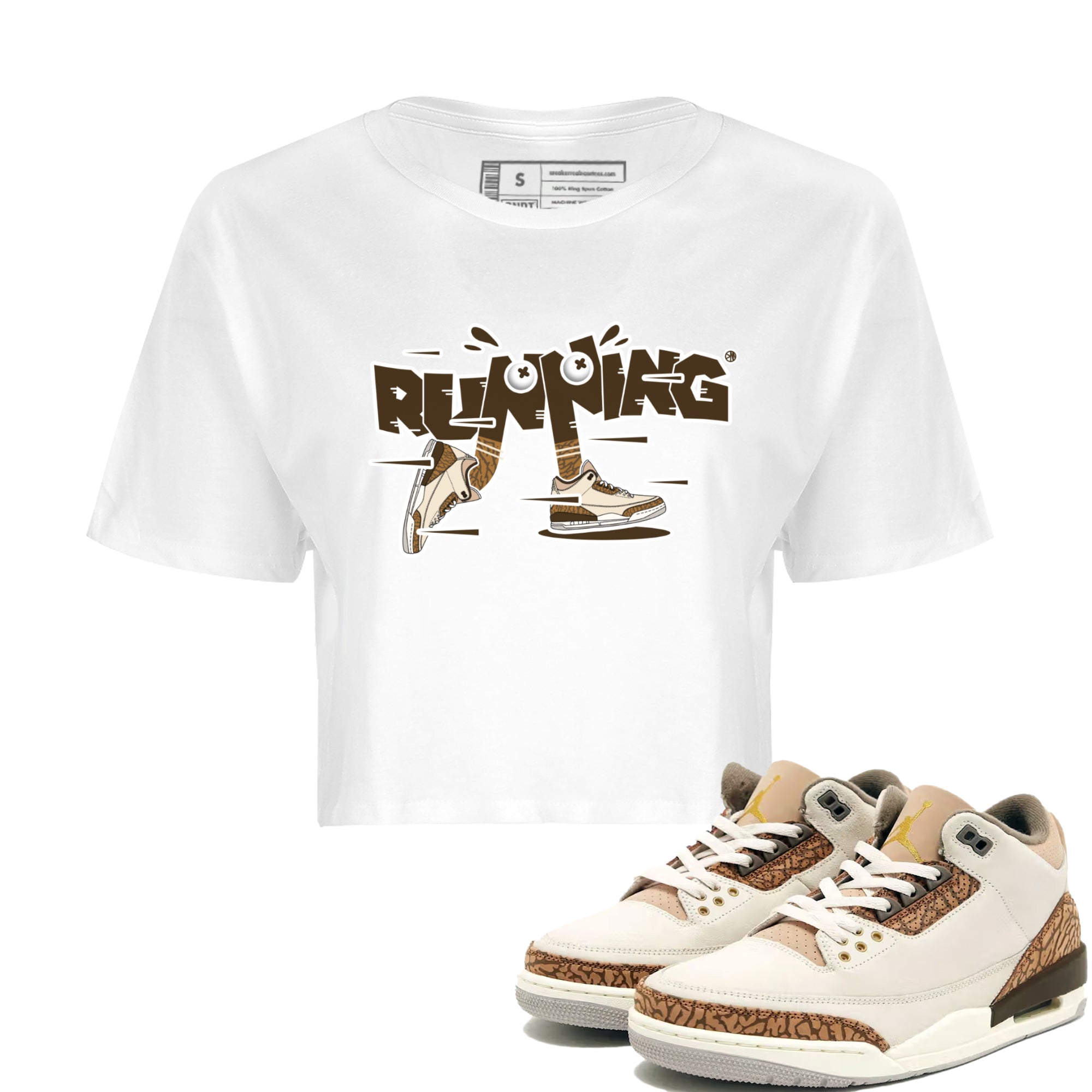 Air Jordan 3 Palomino Sneaker Match Tees Running Shoes Streetwear Sneaker Shirt AJ3 Palomino Sneaker Release Tees Women's Shirts White 1