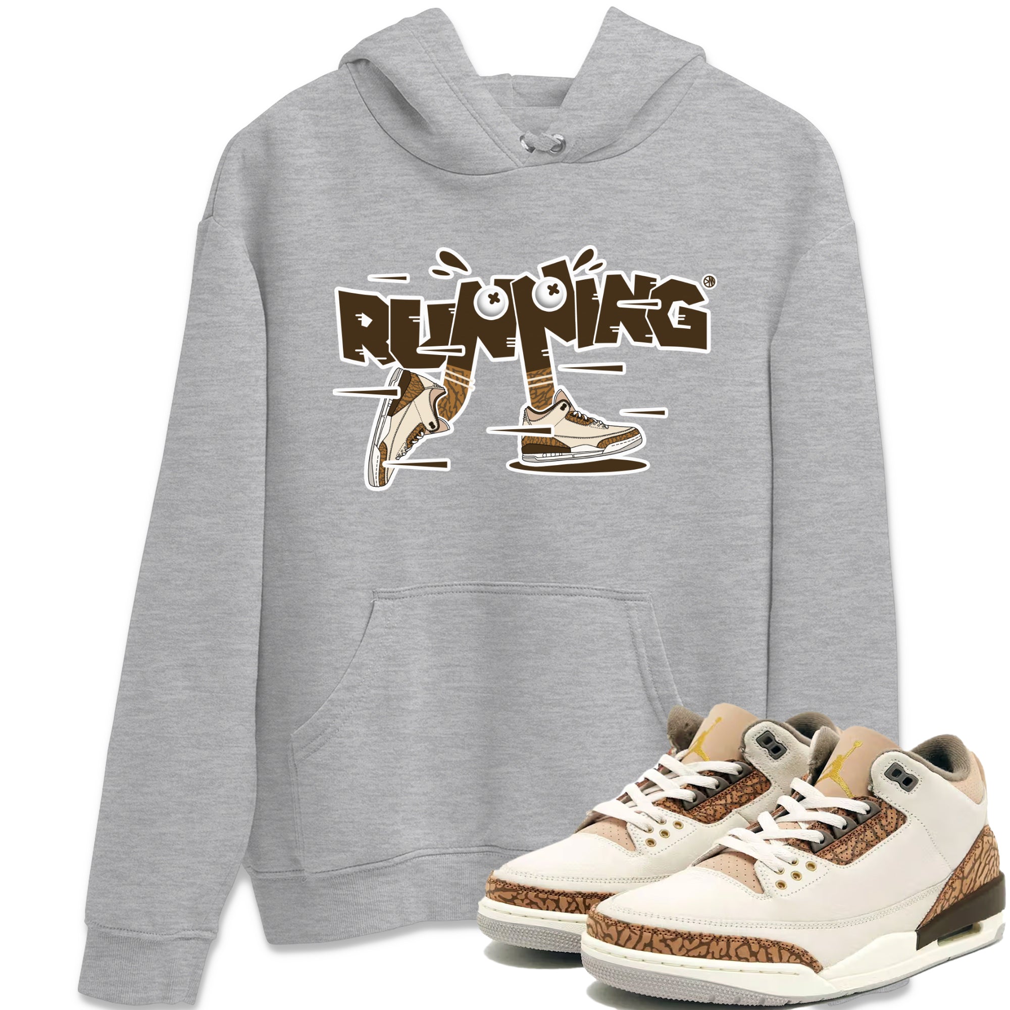 Air Jordan 3 Palomino Sneaker Match Tees Running Shoes Streetwear Sneaker Shirt AJ3 Palomino Sneaker Release Tees Unisex Shirts Heather Grey 1