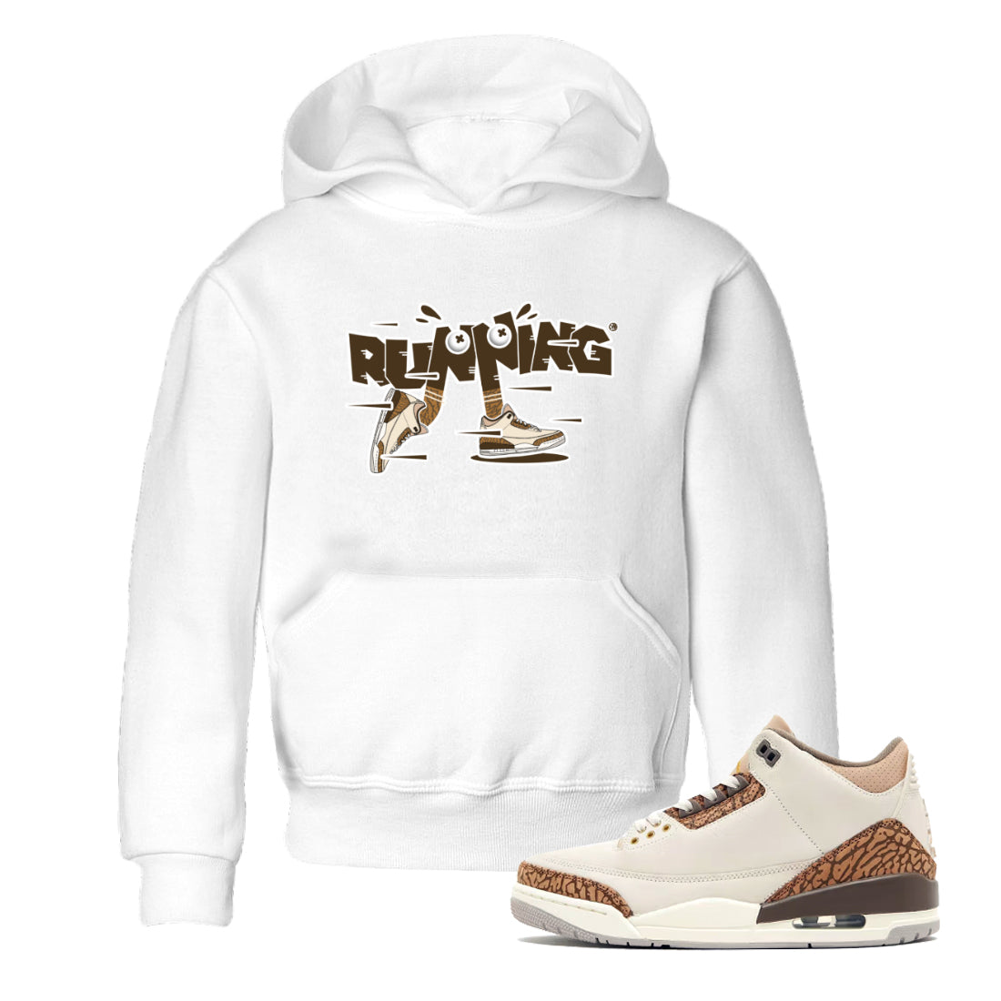 Air Jordan 3 Palomino Sneaker Match Tees Running Shoes Streetwear Sneaker Shirt AJ3 Palomino Sneaker Release Tees Kids Shirts White 1