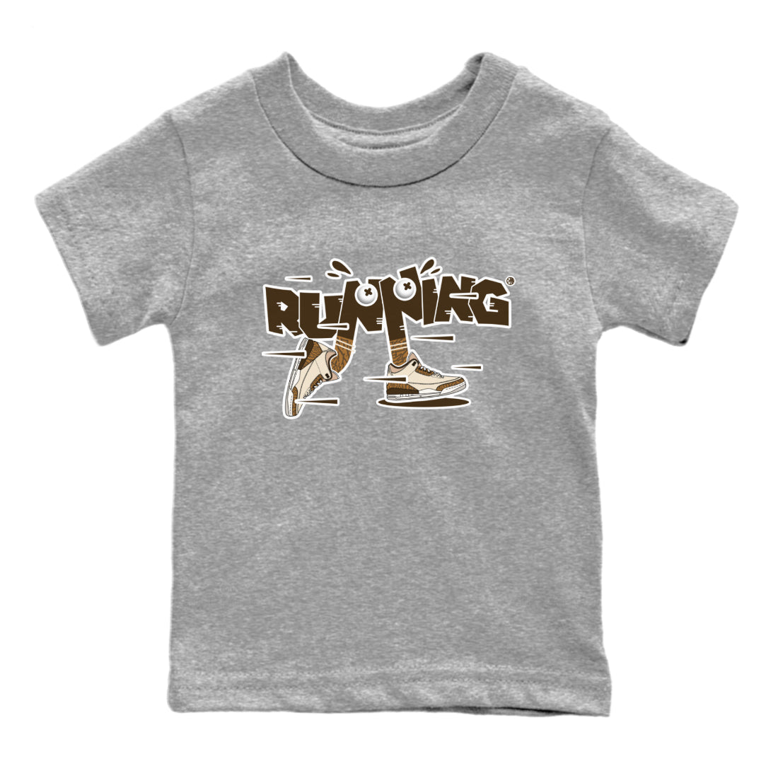 Air Jordan 3 Palomino Sneaker Match Tees Running Shoes Streetwear Sneaker Shirt AJ3 Palomino Sneaker Release Tees Kids Shirts Heather Grey 2
