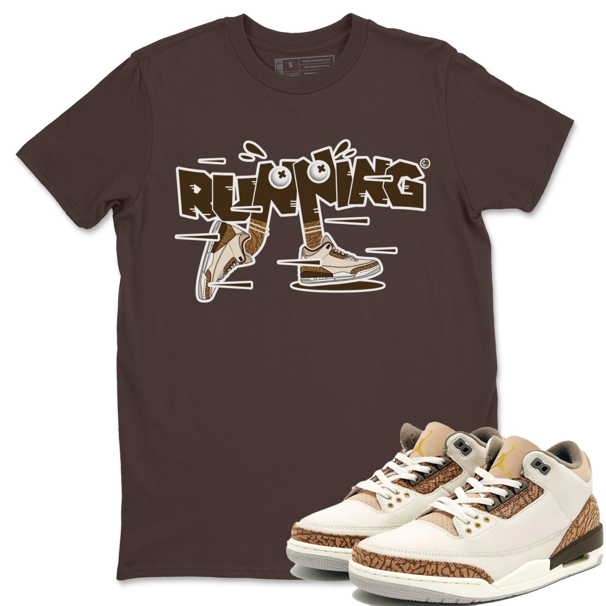 Air Jordan 3 Palomino Sneaker Match Tees Running Shoes Streetwear Sneaker Shirt AJ3 Palomino Sneaker Release Tees Unisex Shirts Dark Chocolate 1