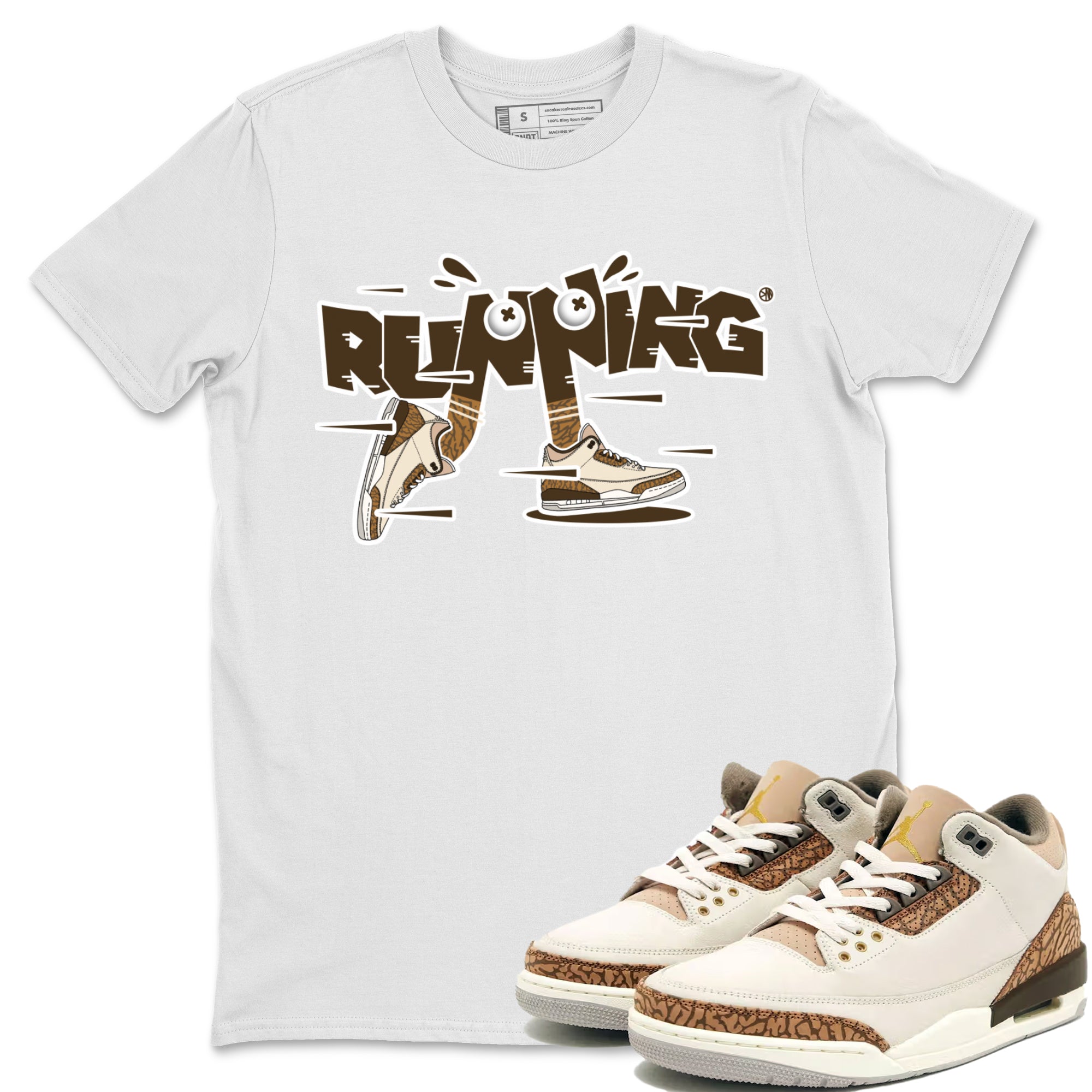 Air Jordan 3 Palomino Sneaker Match Tees Running Shoes Streetwear Sneaker Shirt AJ3 Palomino Sneaker Release Tees Unisex Shirts White 1