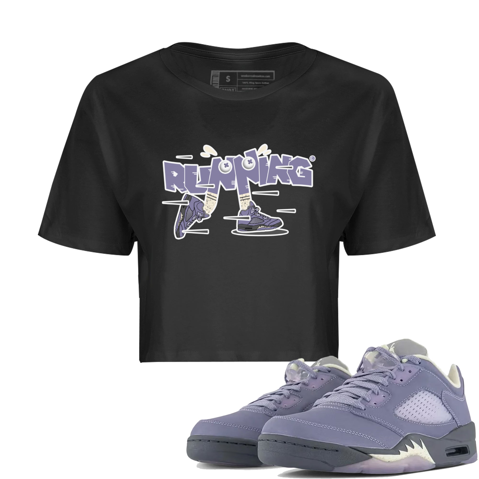 Air Jordan 5 Indigo Haze Sneaker Match Tees Running Shoes Streetwear Sneaker Shirt AJ5 Indigo Haze Sneaker Release Tees Women's Shirts Black 1