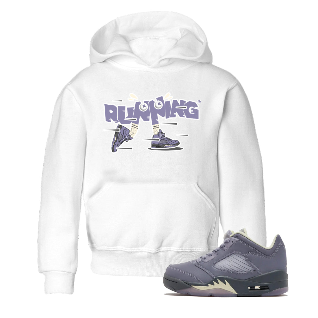 Air Jordan 5 Indigo Haze Sneaker Match Tees Running Shoes Streetwear Sneaker Shirt AJ5 Indigo Haze Sneaker Release Tees Kids Shirts White 1