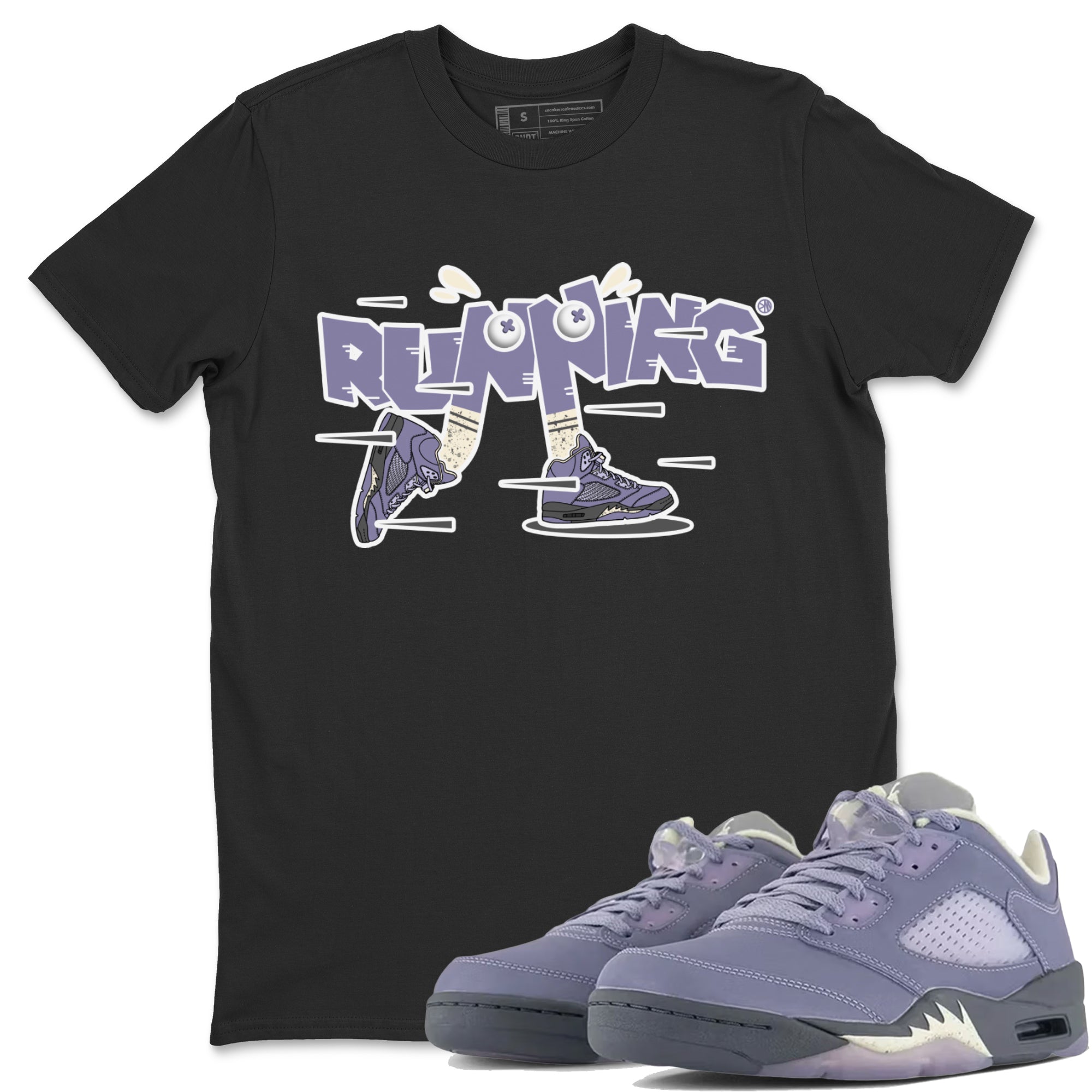 Air Jordan 5 Indigo Haze Sneaker Match Tees Running Shoes Streetwear Sneaker Shirt AJ5 Indigo Haze Sneaker Release Tees Unisex Shirts Black 1