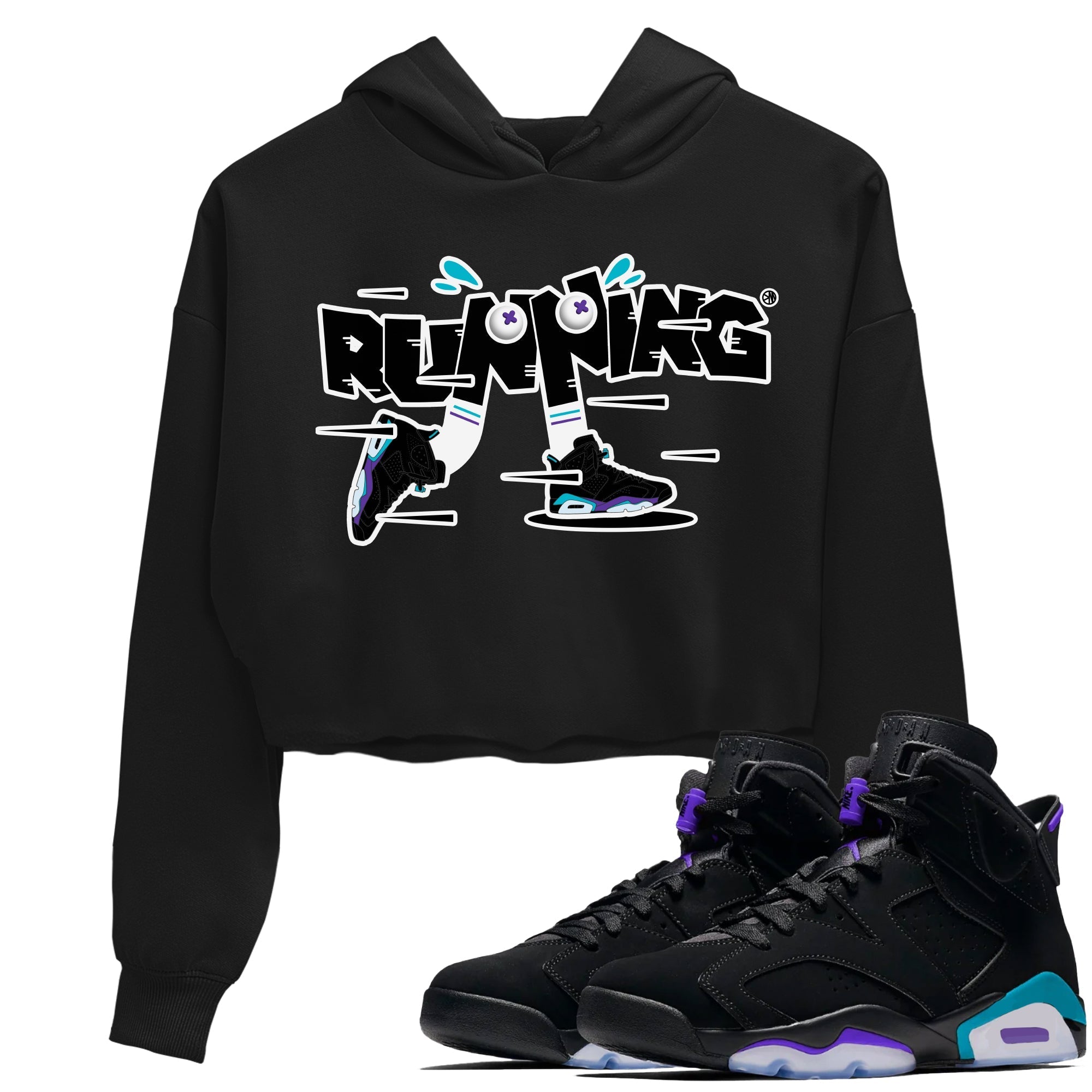 Air Jordan 6 Aqua Sneaker Match Tees Running Shoes Streetwear Sneaker Shirt AJ6 Aqua Sneaker Release Tees Women's Shirts Black 1