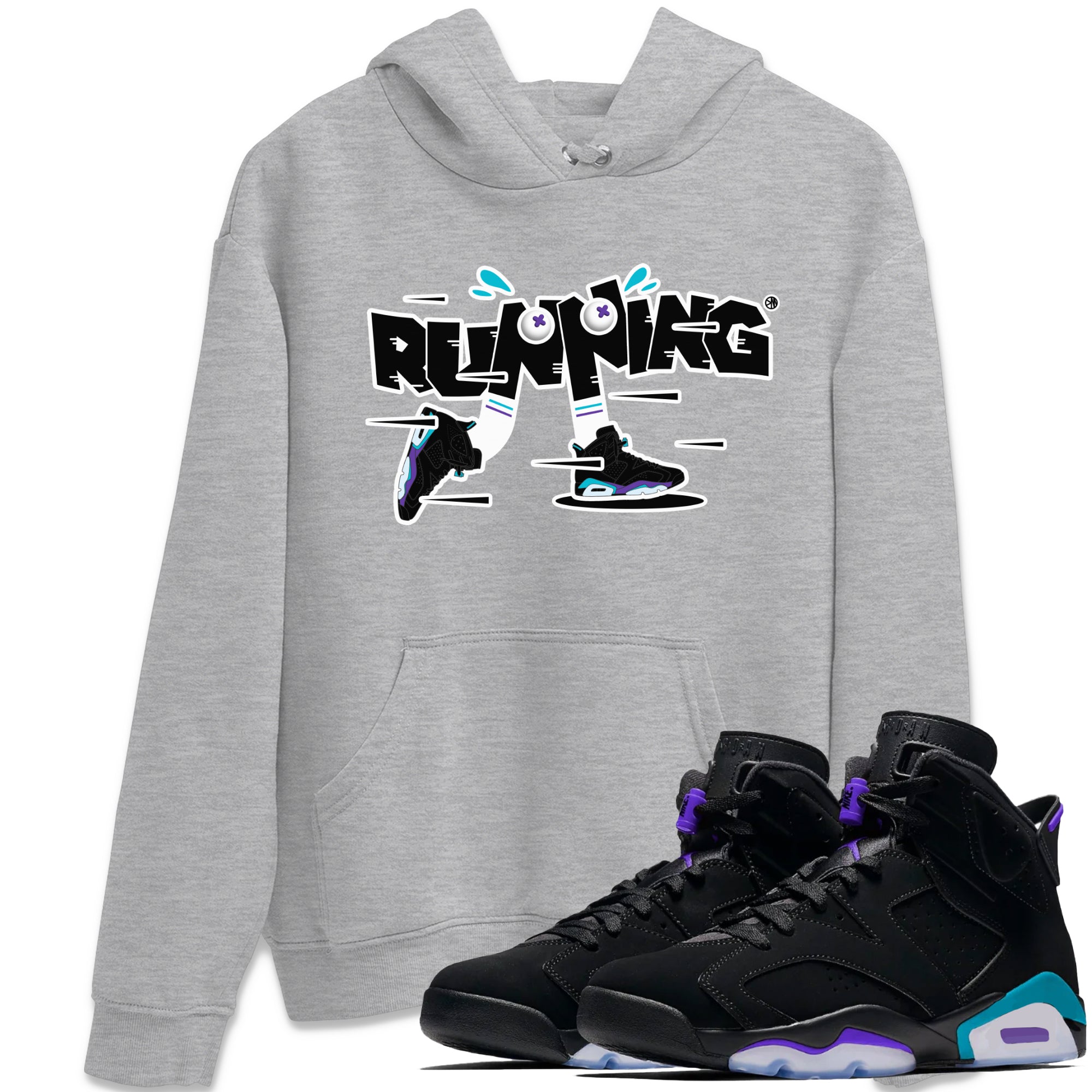Air Jordan 6 Aqua Sneaker Match Tees Running Shoes Streetwear Sneaker Shirt AJ6 Aqua Sneaker Release Tees Unisex Shirts Heather Grey 1
