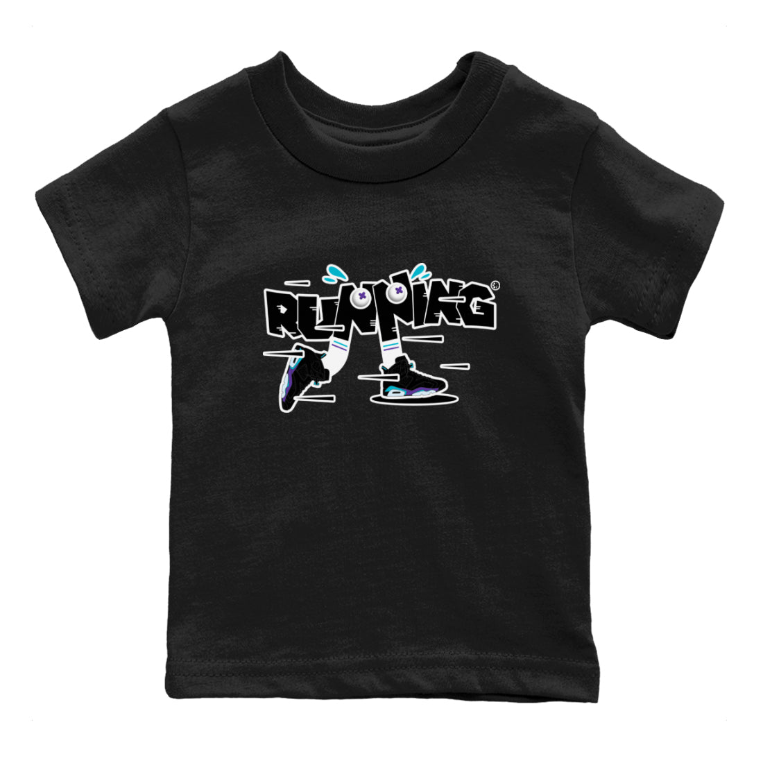 Air Jordan 6 Aqua Sneaker Match Tees Running Shoes Streetwear Sneaker Shirt AJ6 Aqua Sneaker Release Tees Kids Shirts Black 2