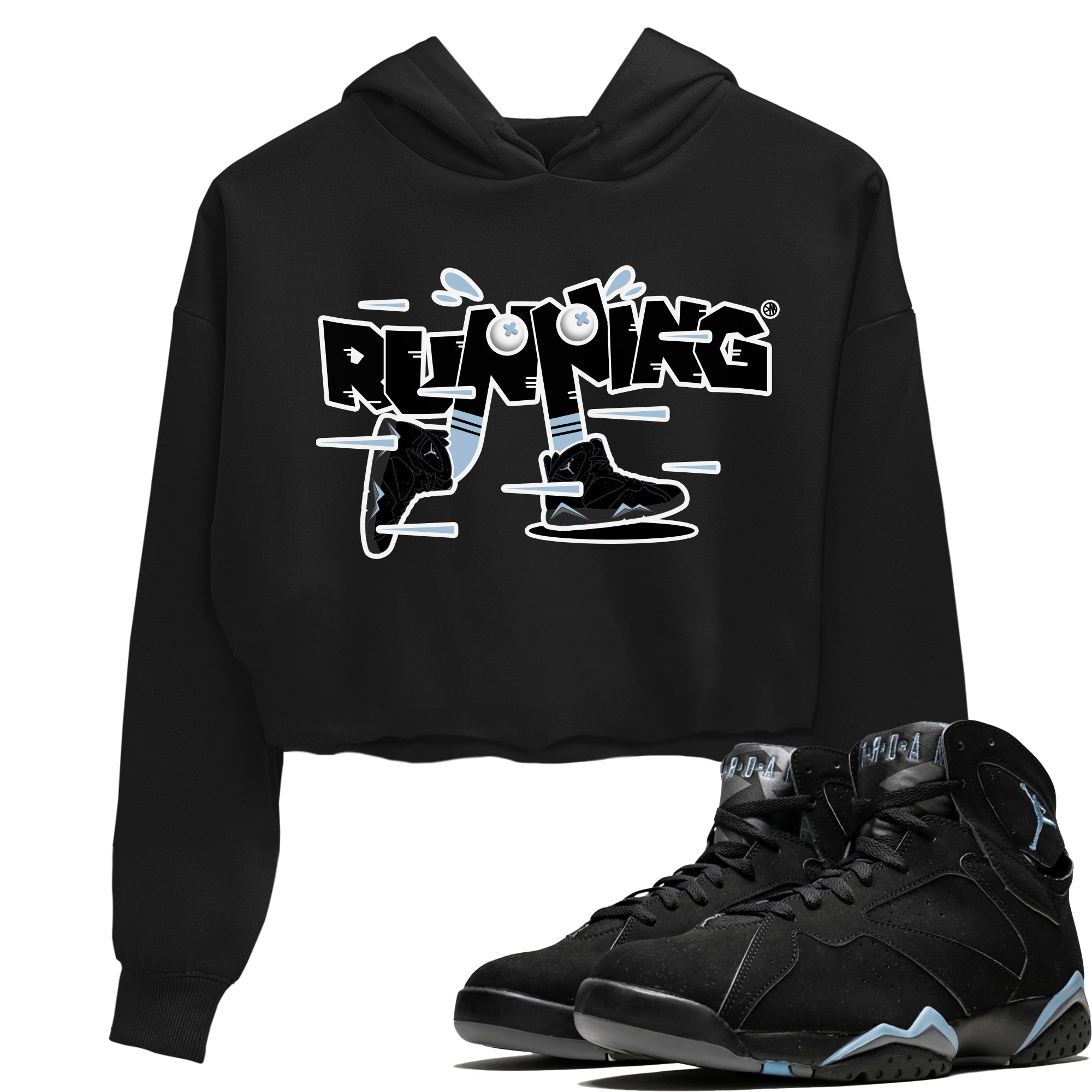 Air Jordan 7 Chambray Sneaker Match Tees Running Shoes Streetwear Sneaker Shirt AJ7 Chambray Sneaker Release Tees Women's Shirts Black 1