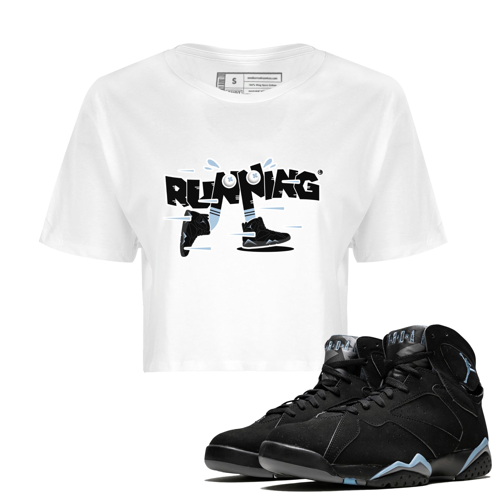 Air Jordan 7 Chambray Sneaker Match Tees Running Shoes Streetwear Sneaker Shirt AJ7 Chambray Sneaker Release Tees Women's Shirts White 1