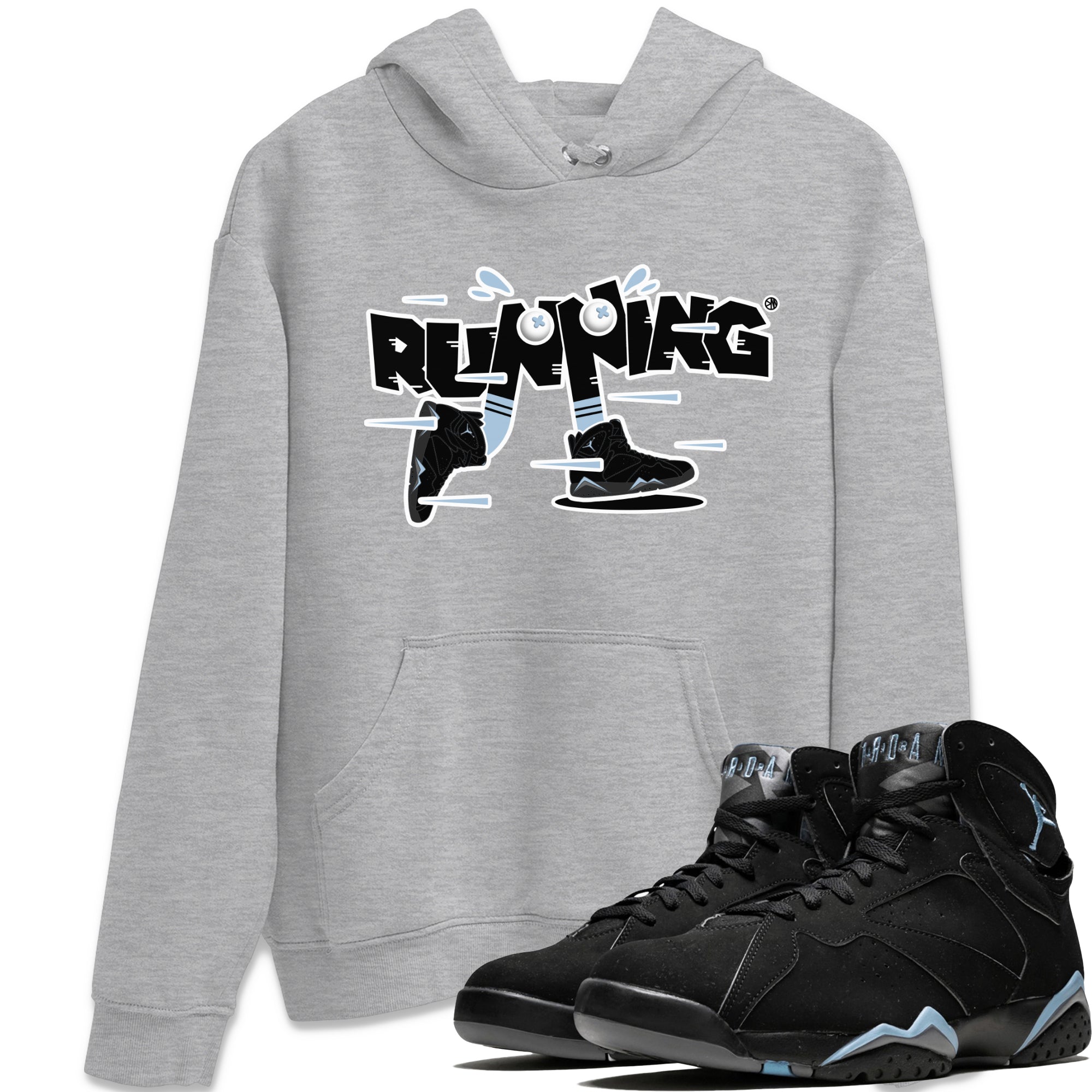 Air Jordan 7 Chambray Sneaker Match Tees Running Shoes Streetwear Sneaker Shirt AJ7 Chambray Sneaker Release Tees Unisex Shirts Heather Grey 1