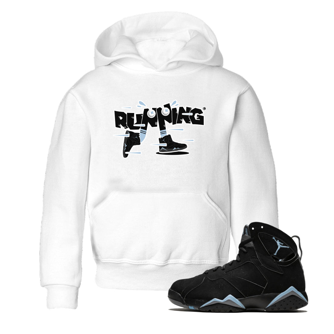 Air Jordan 7 Chambray Sneaker Match Tees Running Shoes Streetwear Sneaker Shirt AJ7 Chambray Sneaker Release Tees Kids Shirts White 1