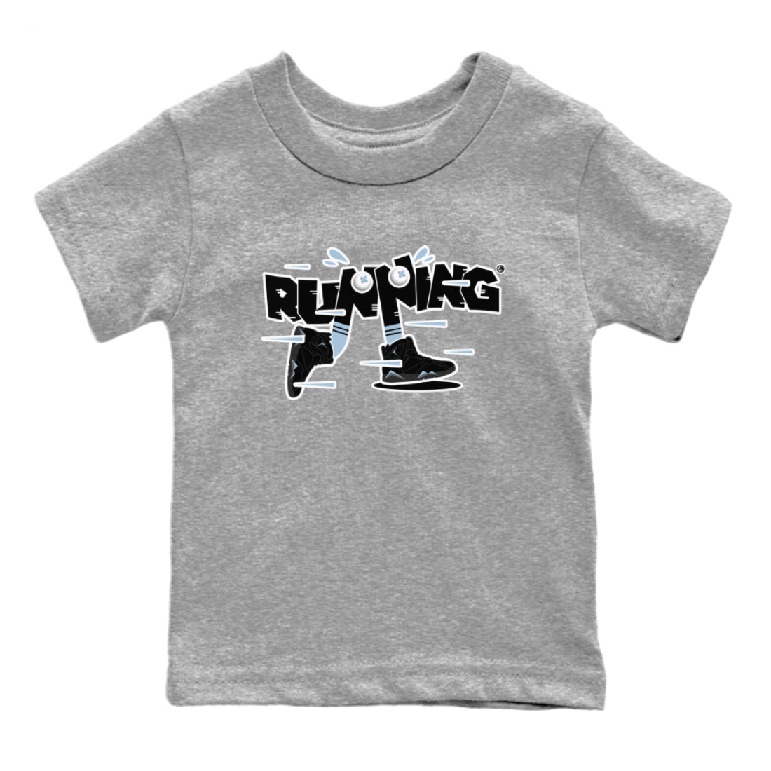 Air Jordan 7 Chambray Sneaker Match Tees Running Shoes Streetwear Sneaker Shirt AJ7 Chambray Sneaker Release Tees Kids Shirts Heather Grey 2